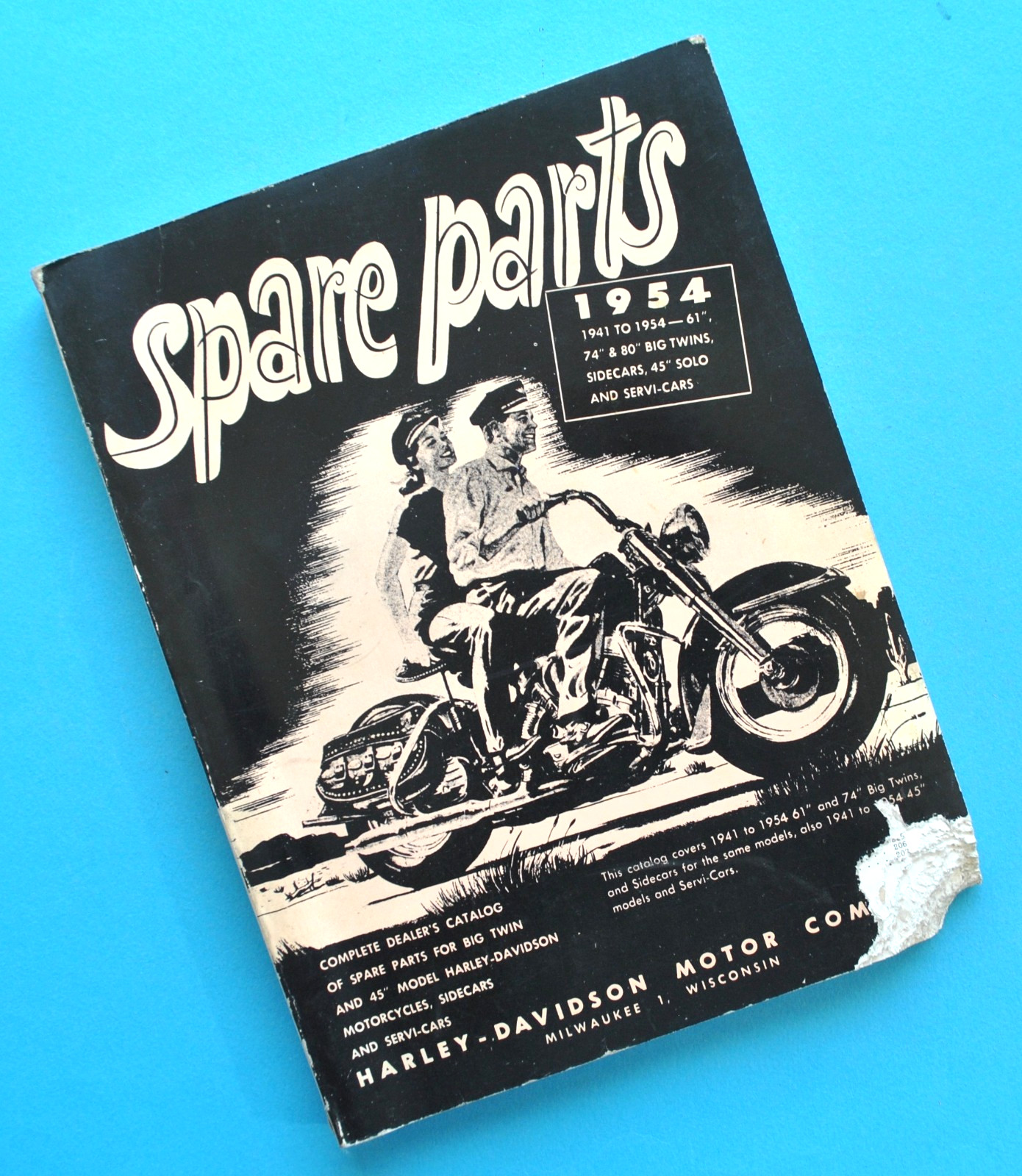 1941-1954 Harley Spare Parts Catalog Manual Book E EL F FL FLF U UL W WL G GA
