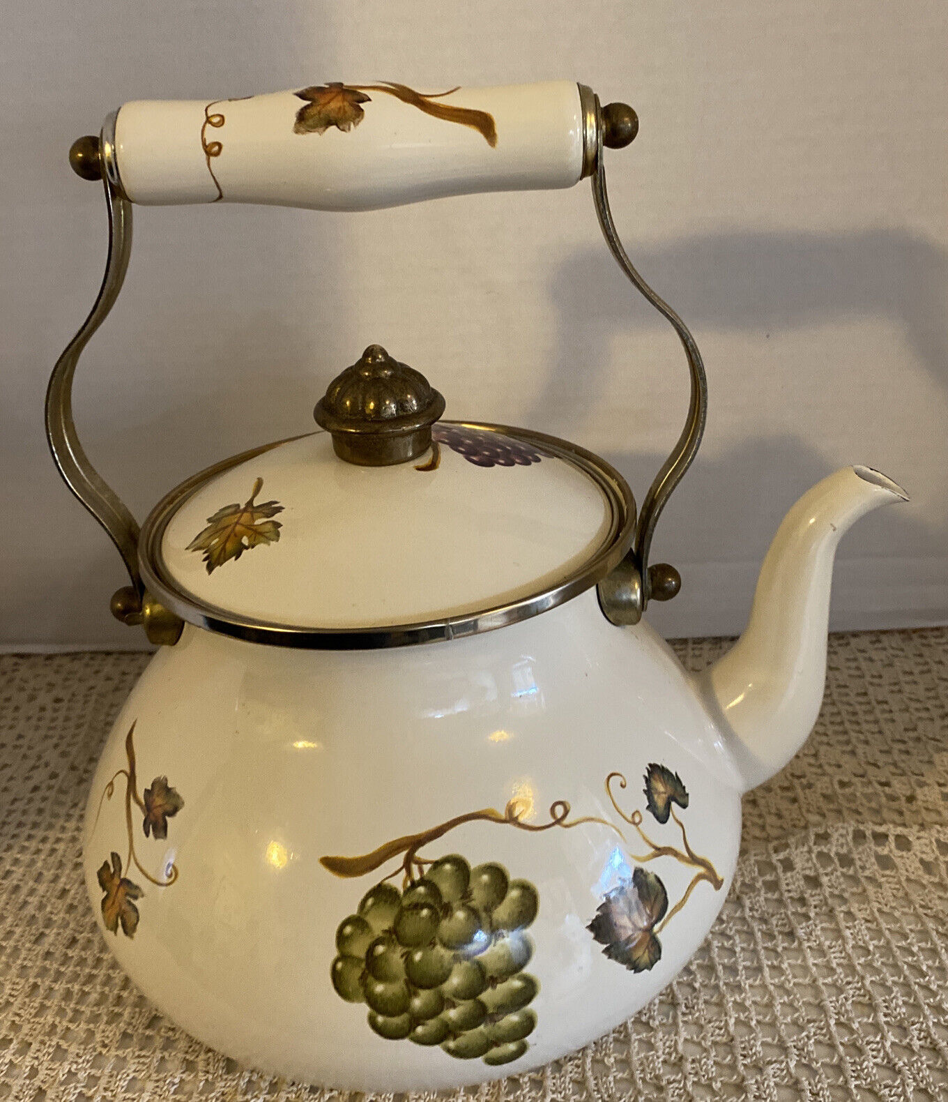Villa Grande Grape Design Hand Painted Teapot