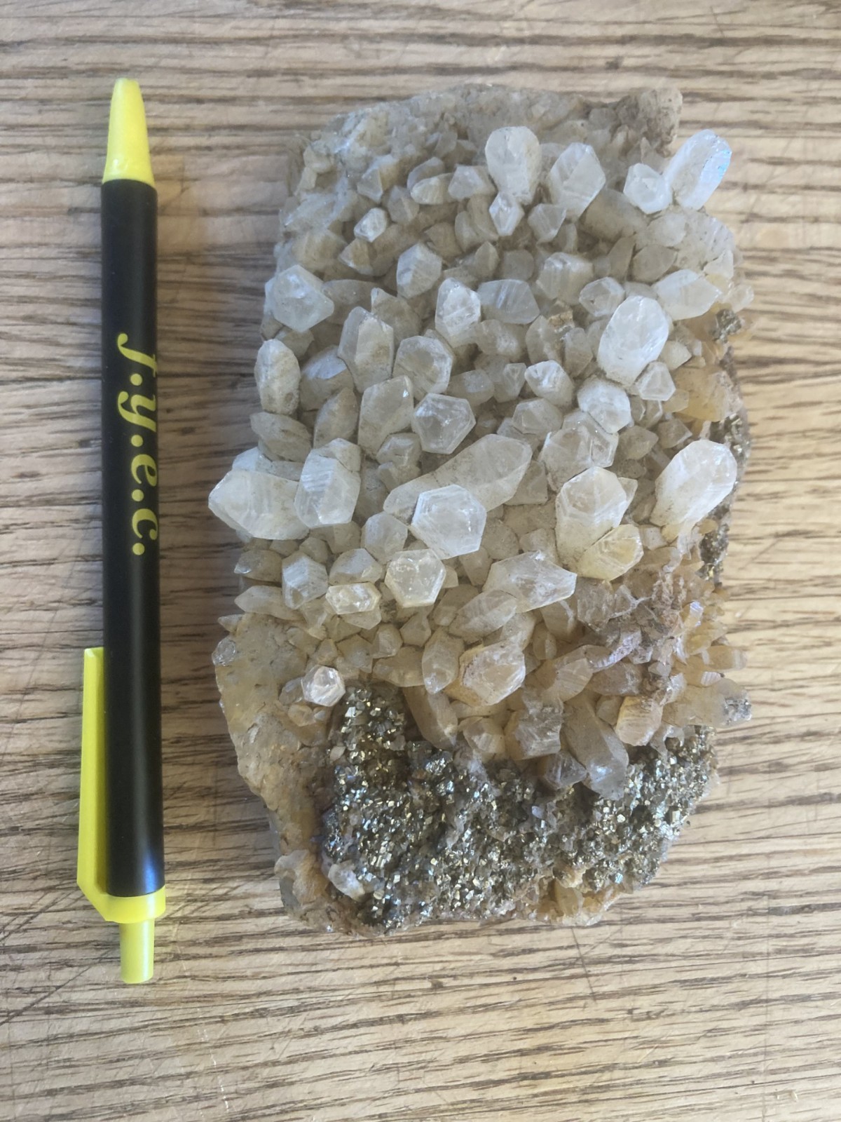 Quartz crystal and Iron Pyrite