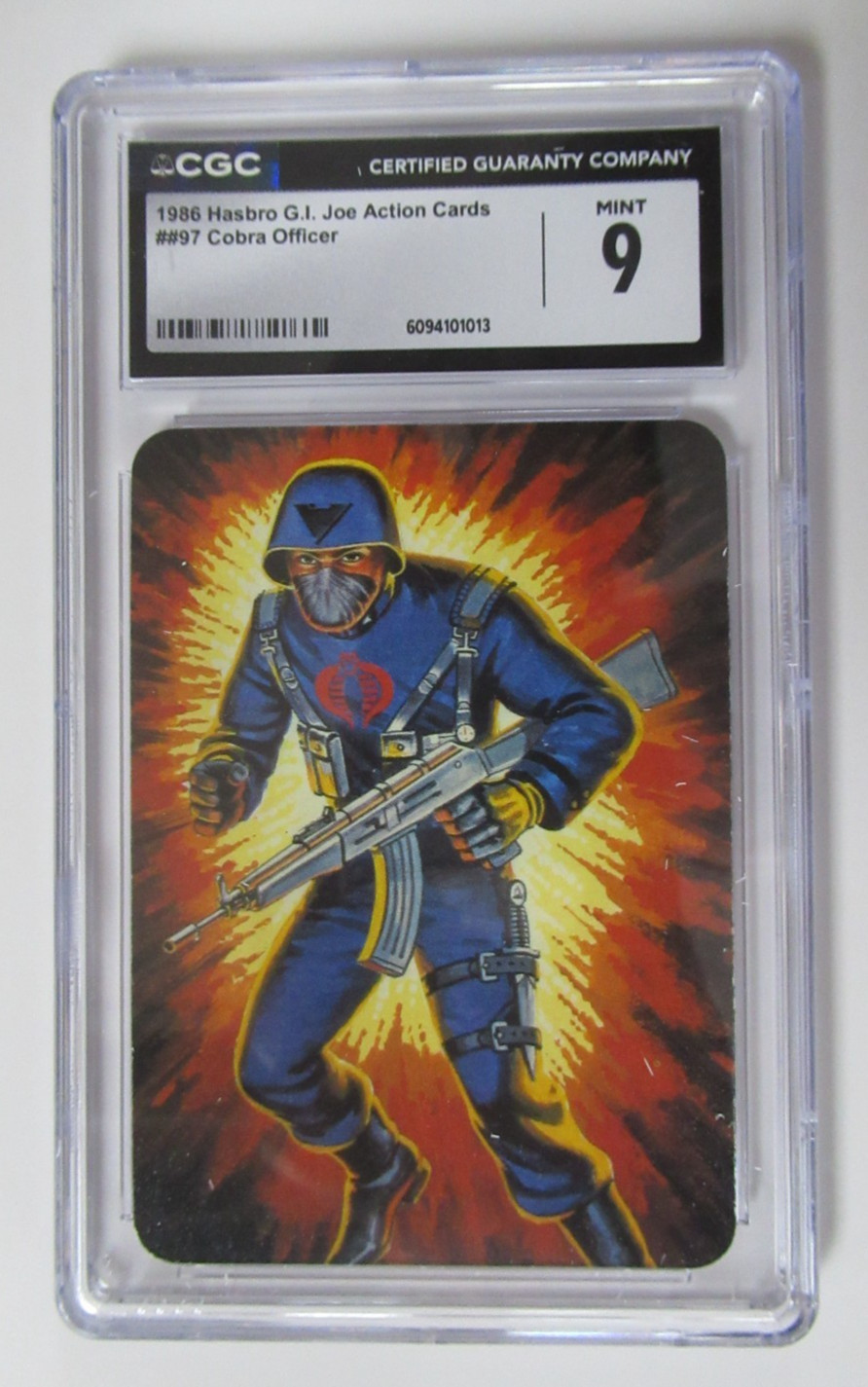 1986 Hasbro G.I. Joe Action Cards Cobra Officer #97 CGC 9 1986 Hasbro G.I. Joe Action Cards Cobra Officer #97 CGC 9