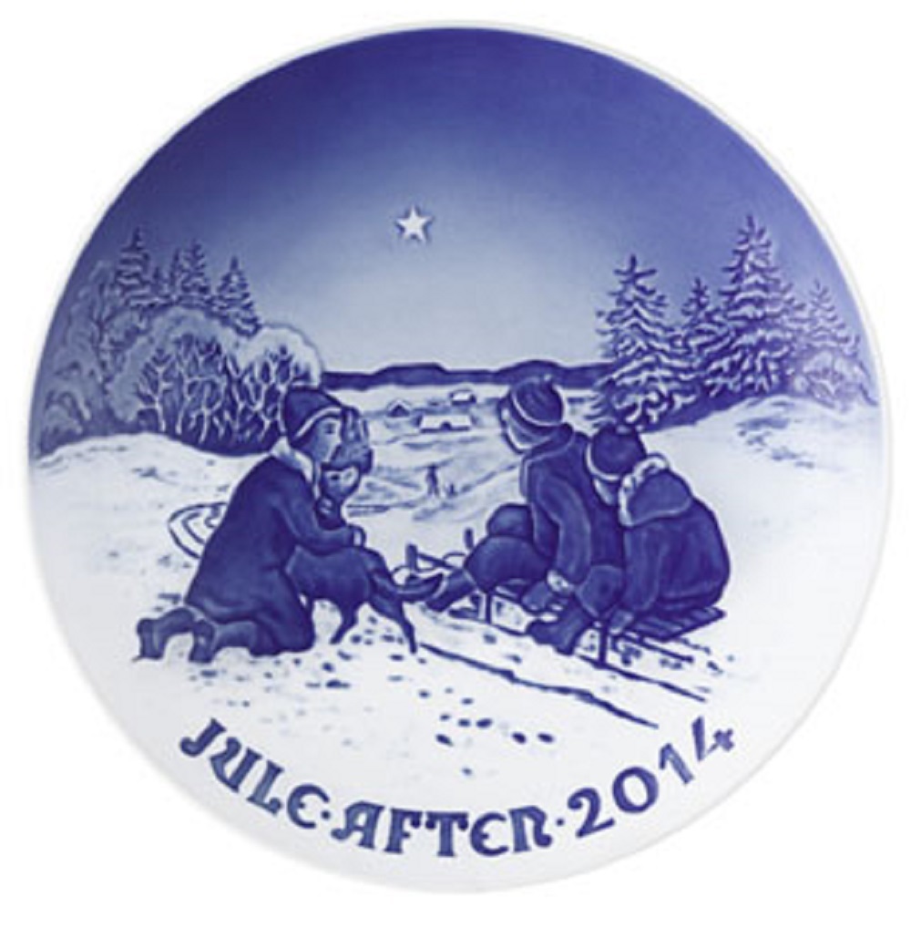 BING & GRONDAHL 2014 Christmas Plate - NEW in BOX  Sled Ride in the Snow 