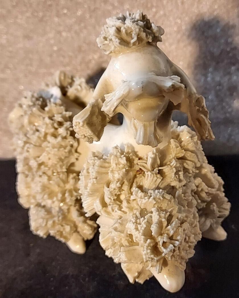 Vintage Poodle Spaghetti Trim White-Off White No Face AS IS Tail Missing