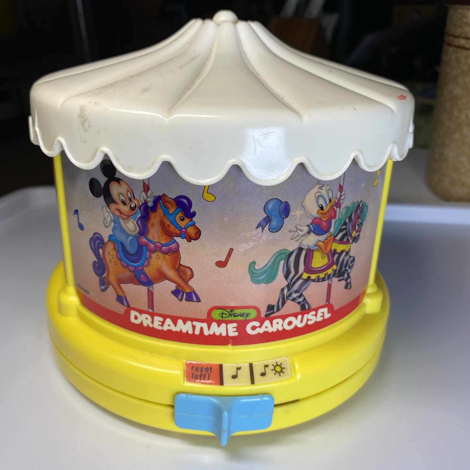 Vintage Disney Micky Mouse Dreamtime Carousel Baby Projector Sound & Light Works