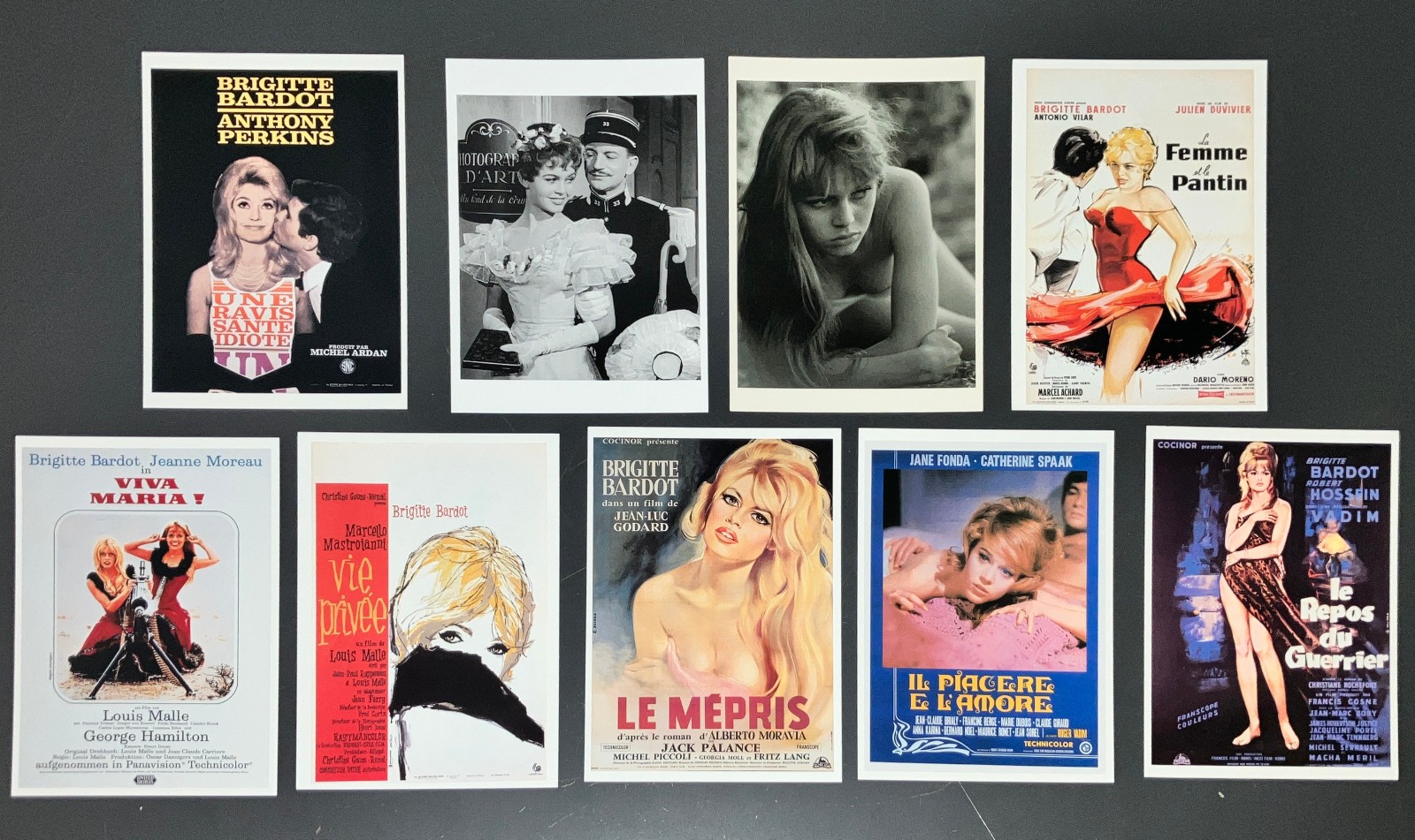 BRIGITTE BARDOT 9-Card Film Poster Photo Lot CVB Cinémathèque Suisse BRIGITTE BARDOT 9-Card Film Poster Photo Lot CVB Cinémathèque Suisse