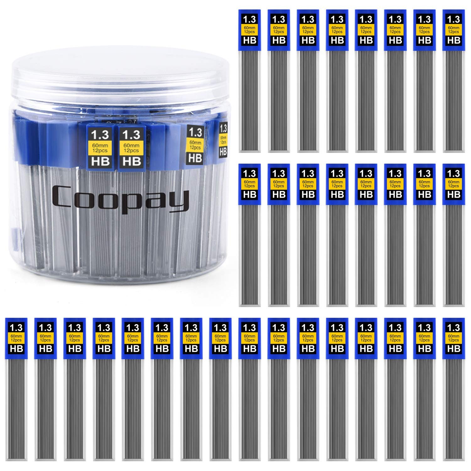 Lead Refills 1.3 mm HB Mechanical Pencil 720 Pieces 12 Pack 60 Tubes