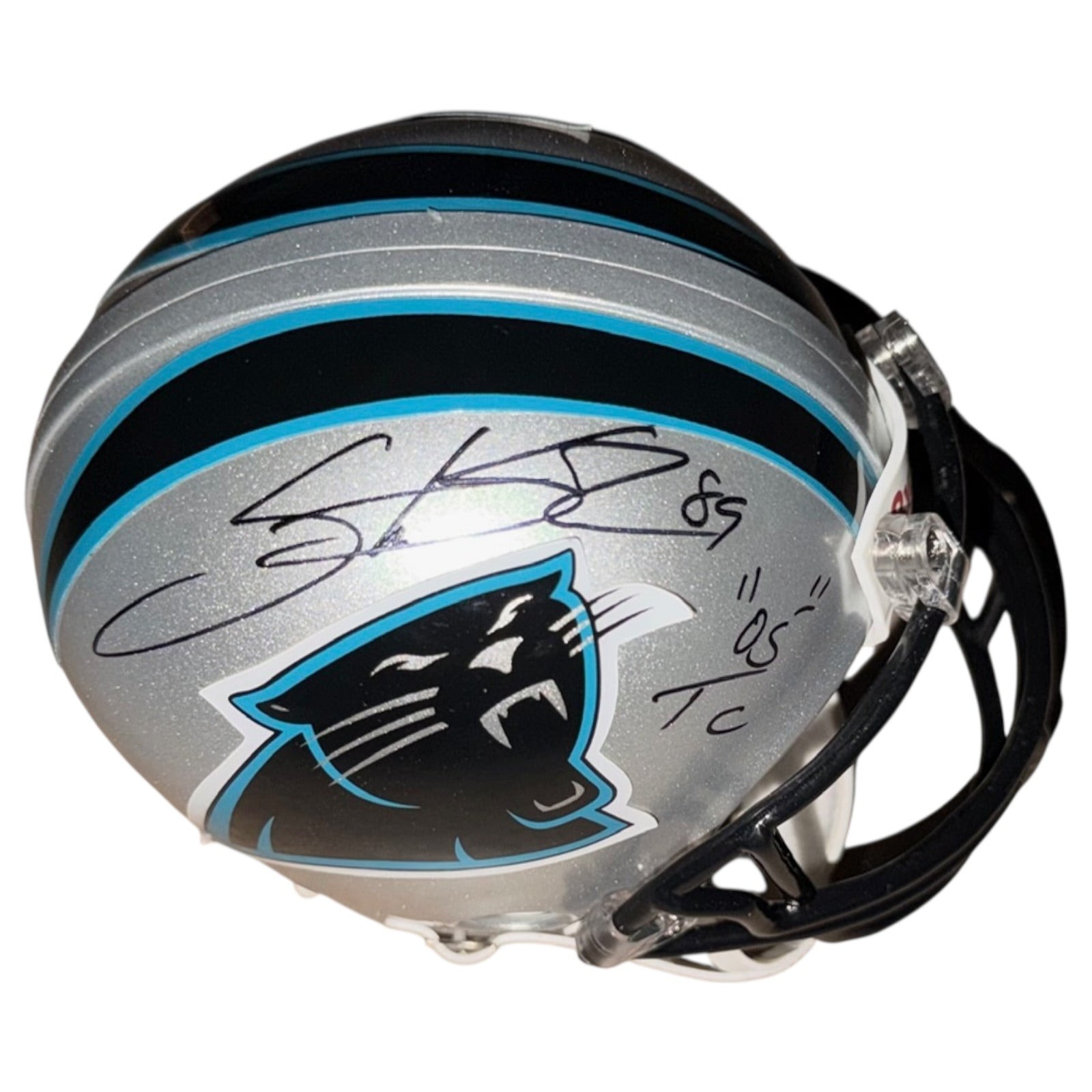 Steve Smith Sr. Autographed Carolina Panthers Mini Helmet w/ \ Steve Smith Sr. Autographed Carolina Panthers Mini Helmet w/ \