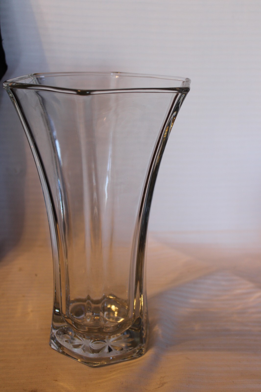 Stunning Vintage Hoosier Glass Hexagon Vase 4041 10.25 in Heavy, Large, Flawless