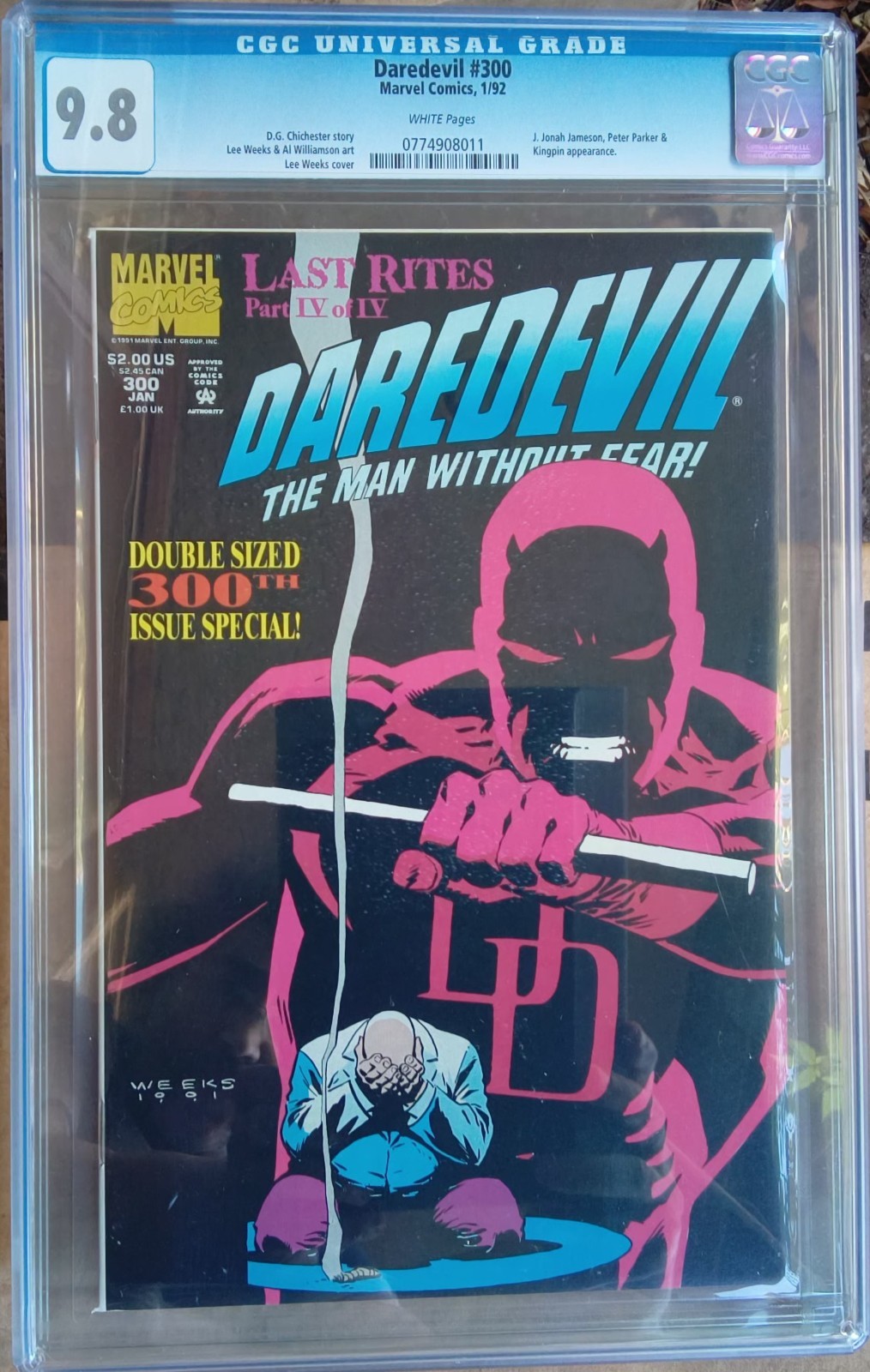 cgc 9.8 Daredevil #300 Lee Weeks cover