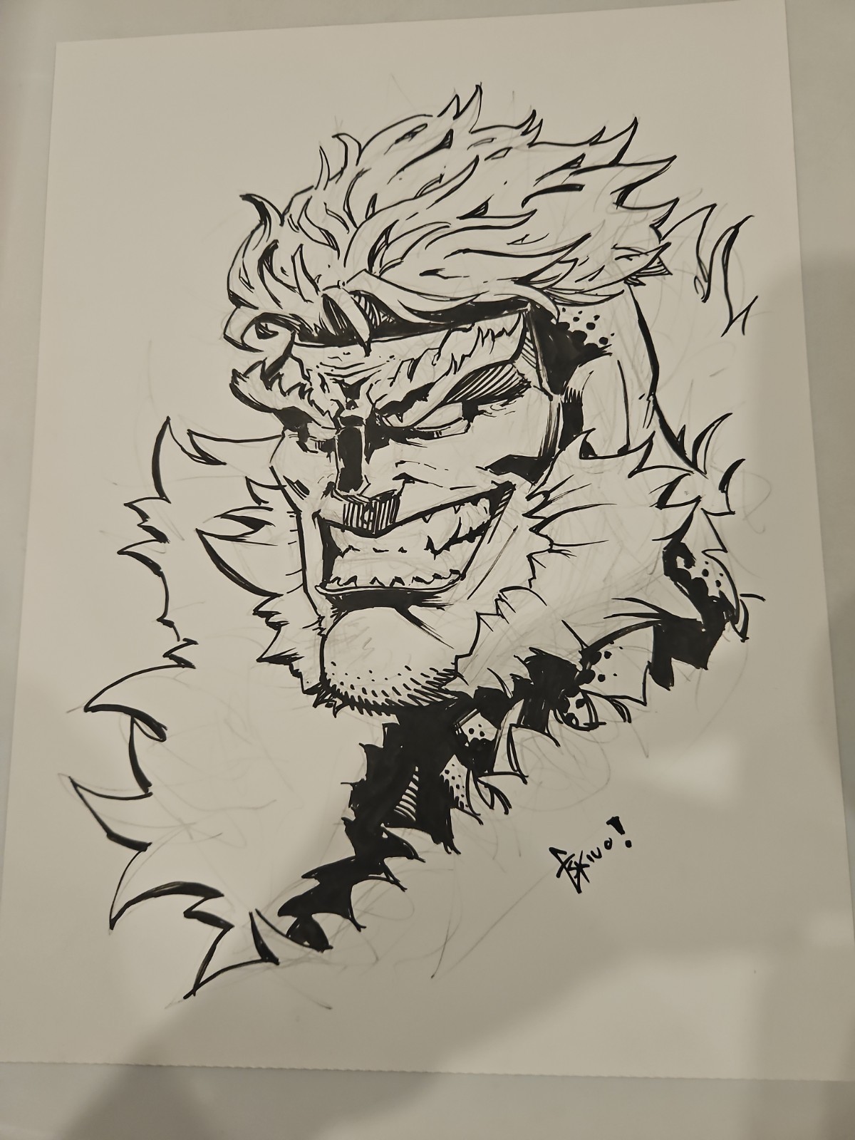 Eskivo Original Sabretooth Sketch Ink Drawing Marvel Comic Art Signed