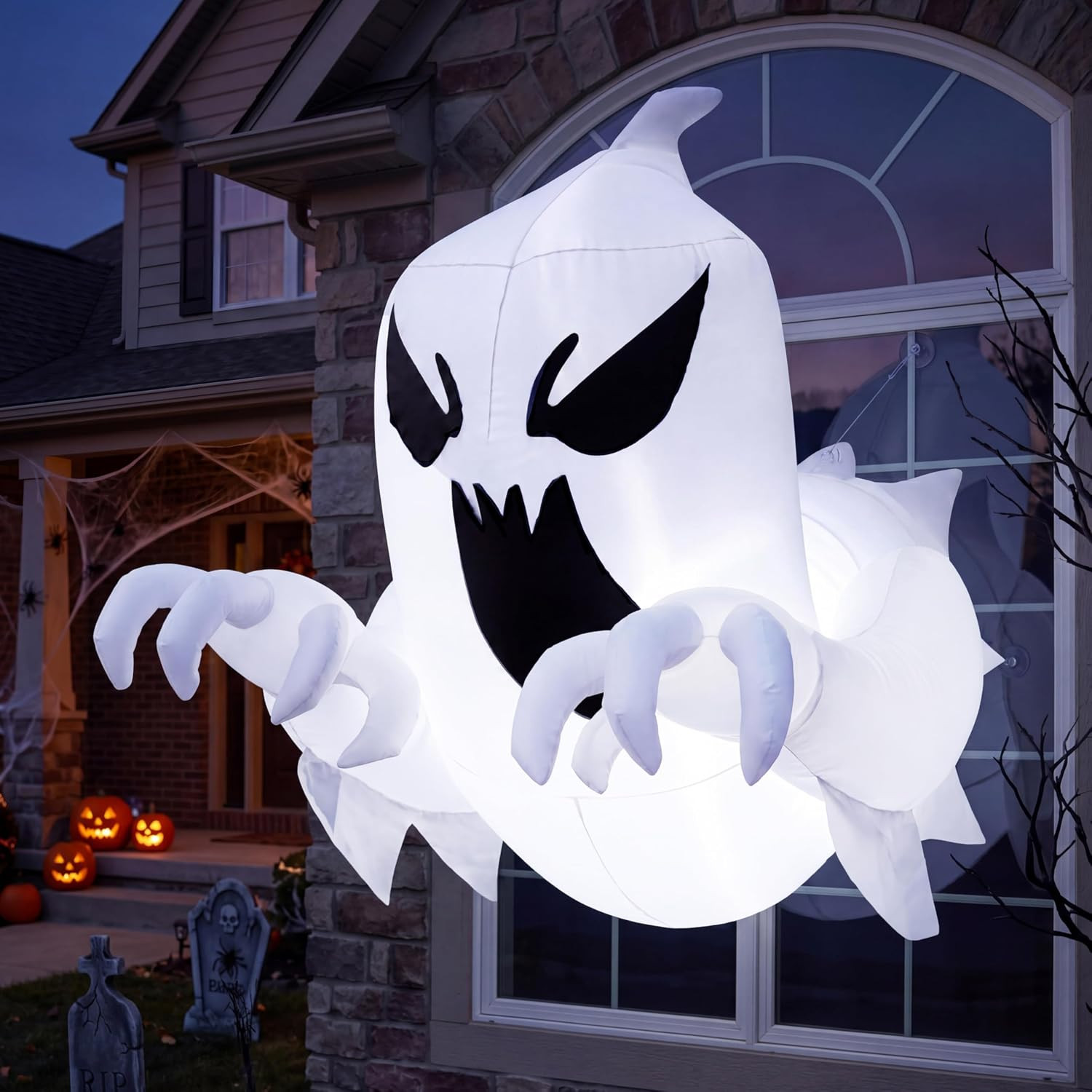 4.5 FT Halloween Inflatable Scary Flying Ghost Broke Out from Window Inflatable