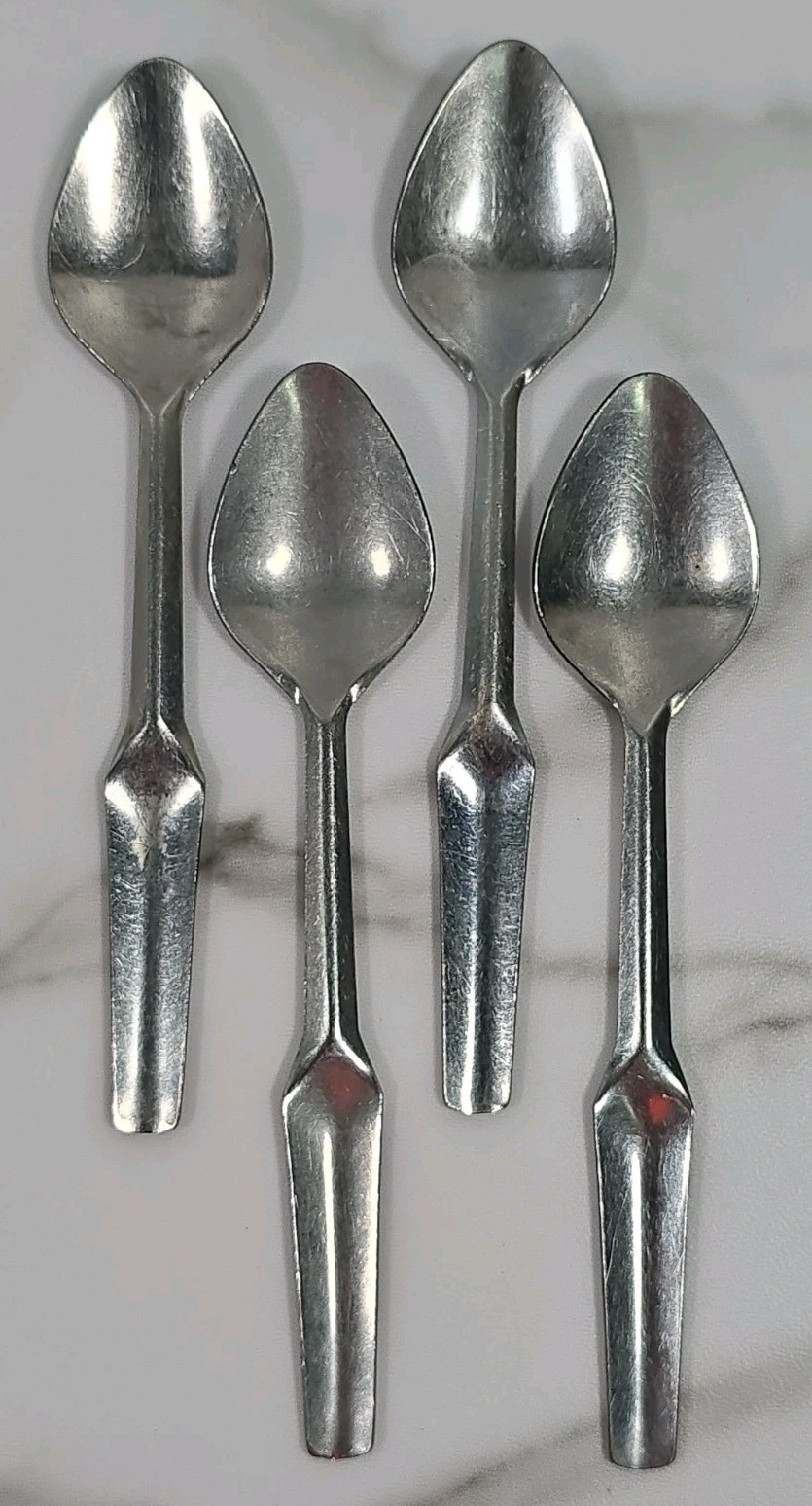 4 Vintage Guy Degrenne AIR FRANCE 6 Inch Spoons Coffee Tea Lot RARE USED