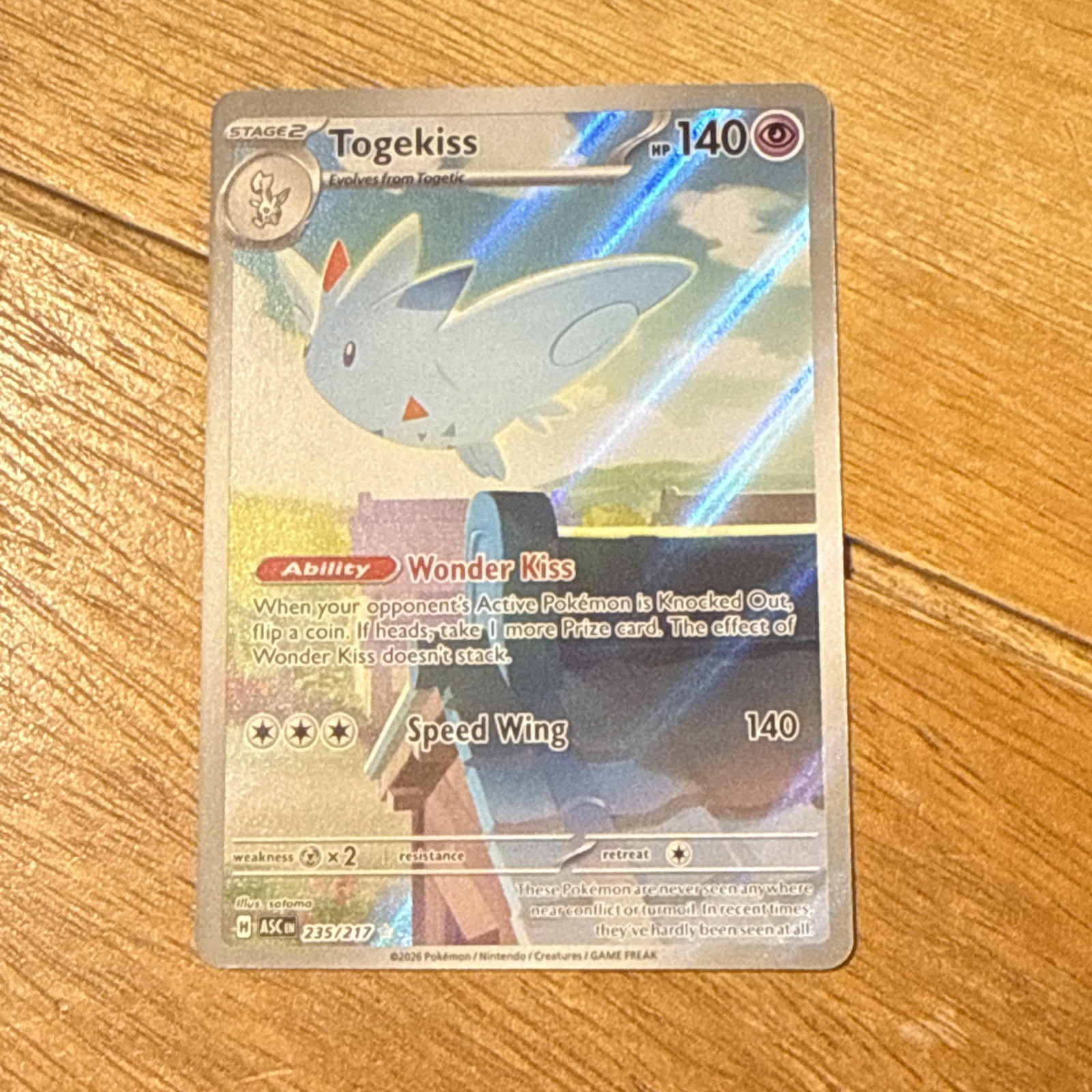 Togekiss 235/217 Ascended Heroes Illustration Rare Near Mint NM Condition Togekiss 235/217 Ascended Heroes Illustration Rare Near Mint NM Condition