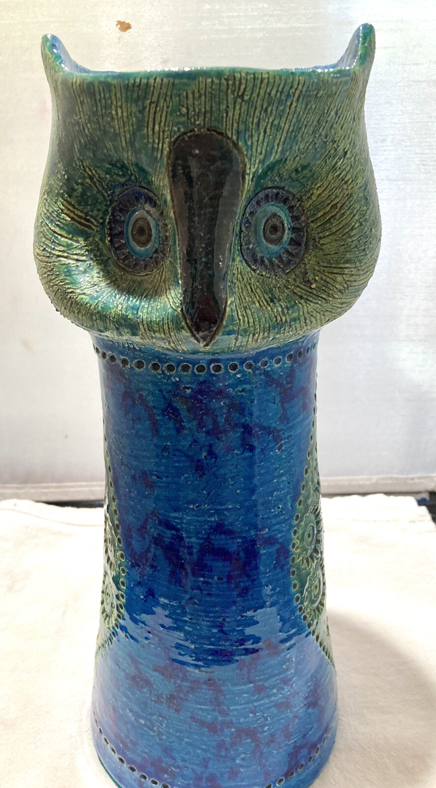 Vintage Bitossi for Rosenthal Netter Blue Green Owl Candle Stands Mid Century Vintage Bitossi for Rosenthal Netter Blue Green Owl Candle Stands Mid Century