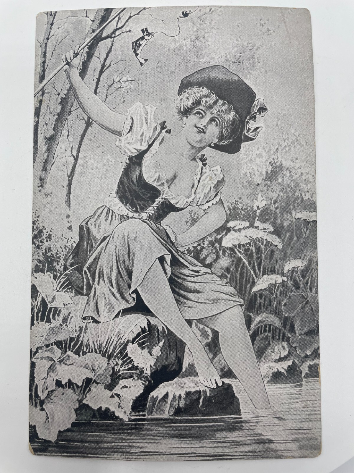 Vintage Postcard Bijoux Titre Fixx Paris France French Victorian Era Woman Card
