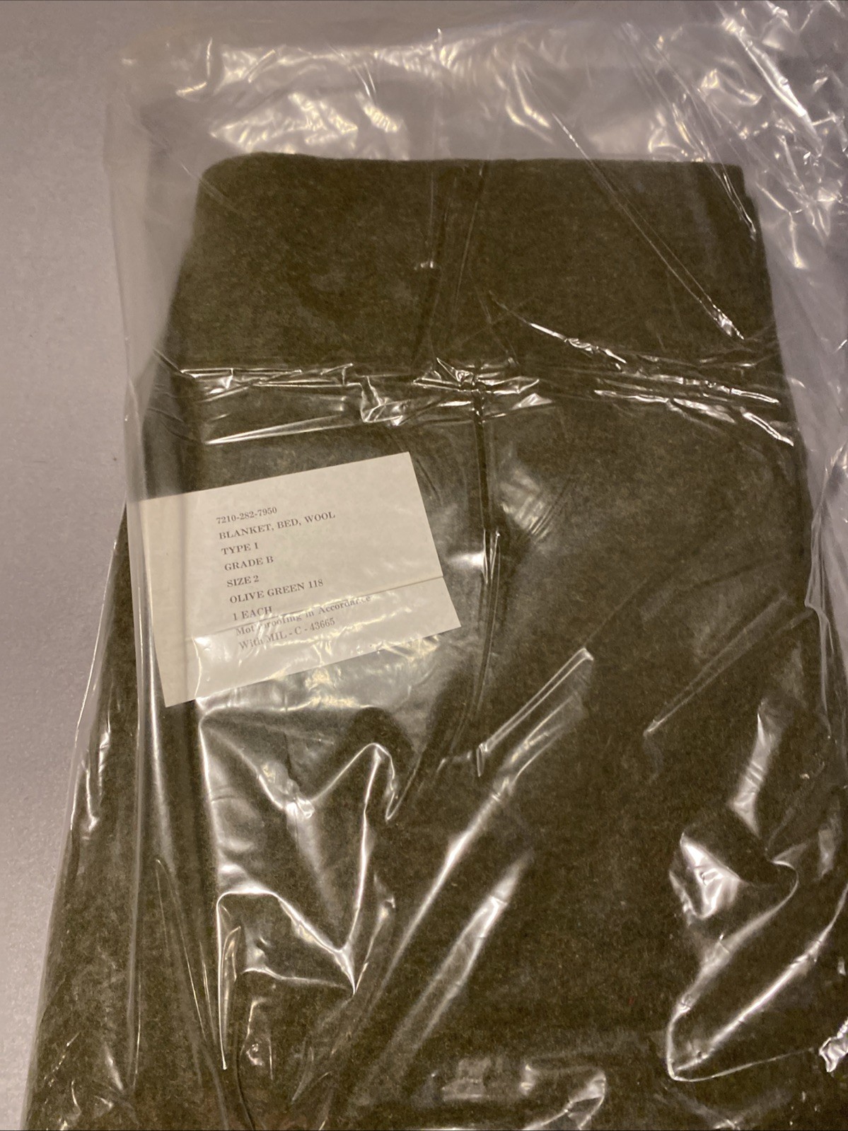 NOS Genuine Vietnam Era US Military Wool Blanket Dated 1971