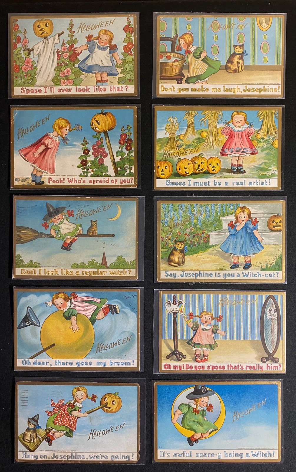 10 Postcard Halloween Complete Set Raphael Tuck Series \ 10 Postcard Halloween Complete Set Raphael Tuck Series \