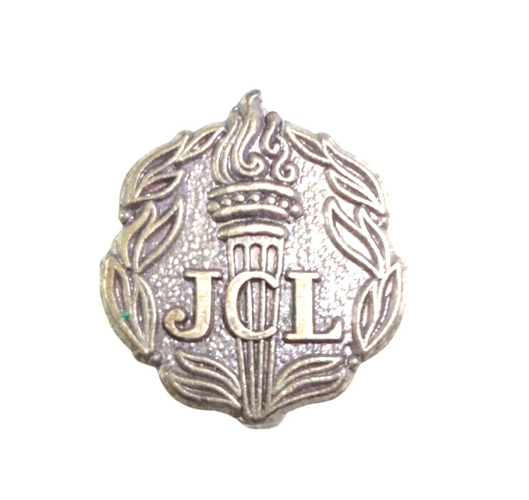 Vtg C: 1930's JCL Junior Classical League Torch Badge Sterling Silver Award Pin