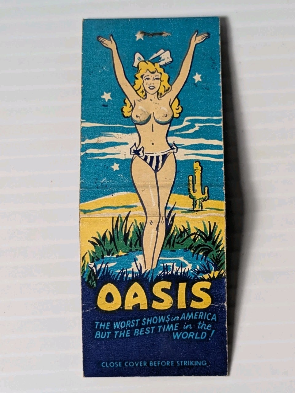 Vintage Girlie Feature Matchbook Oasis Baltimore Maryland