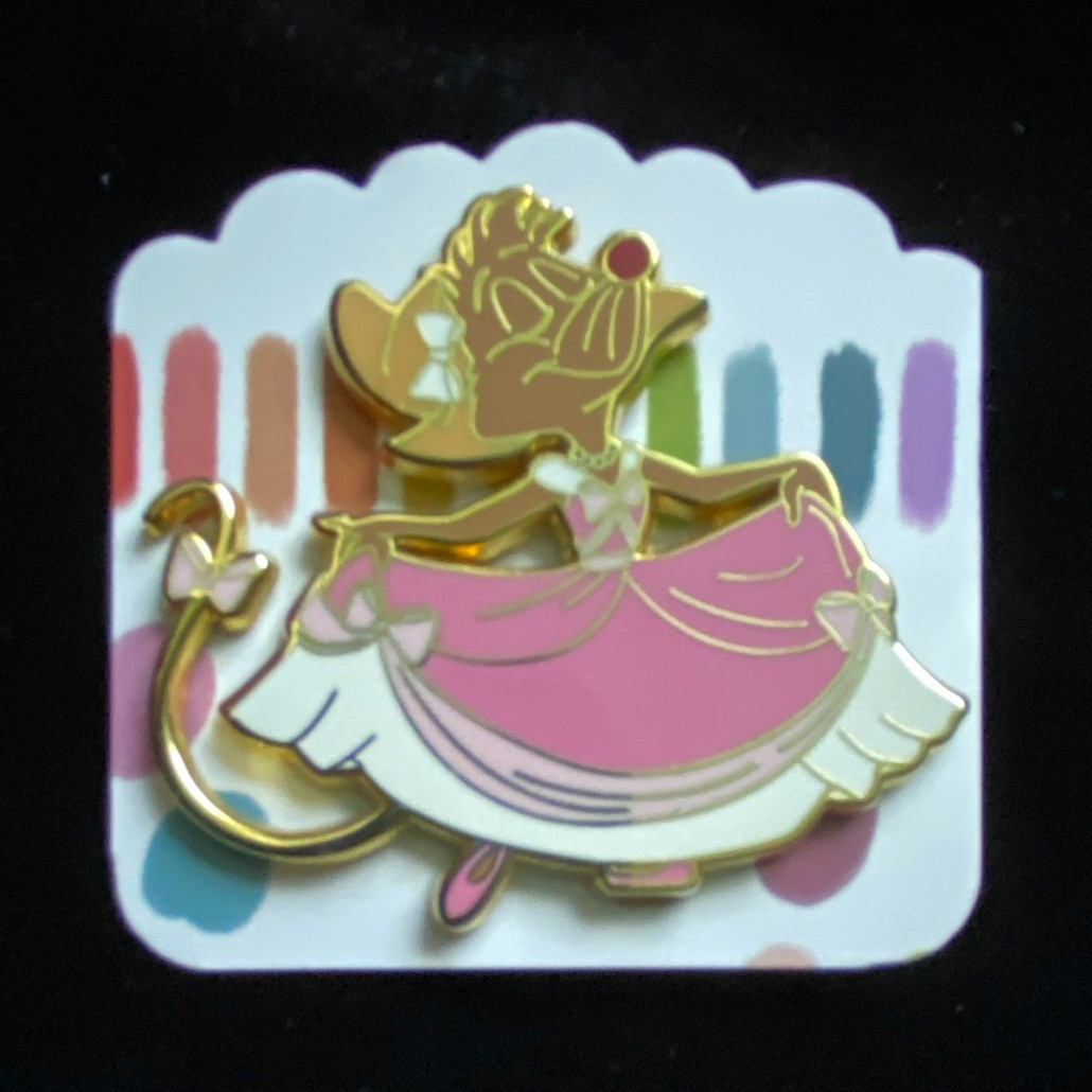 Disney Cinderella fantasy pin original Mousequerade pink dress pin