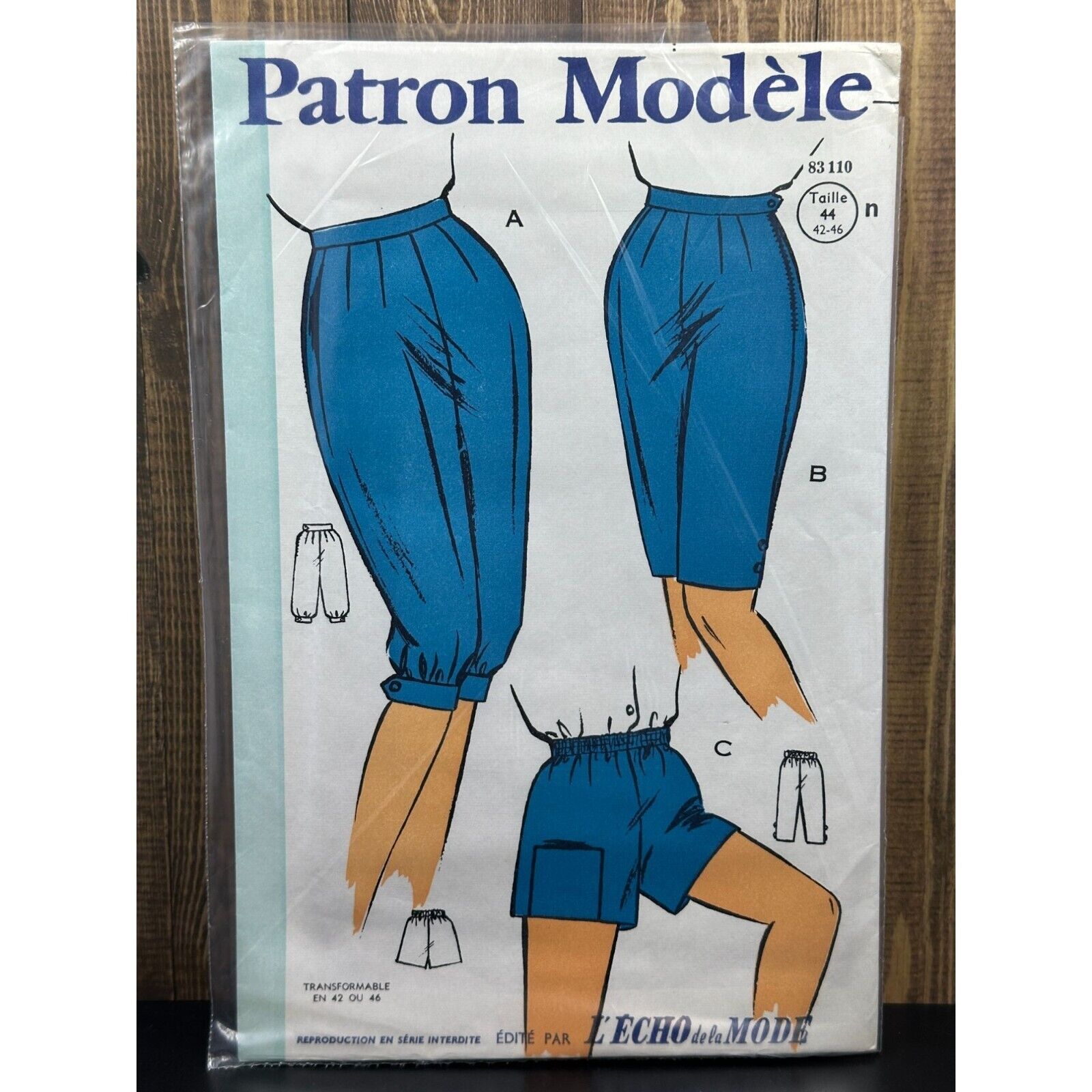 Vintage Patron Modele French Sewing Pattern 83 110 Sport Set
