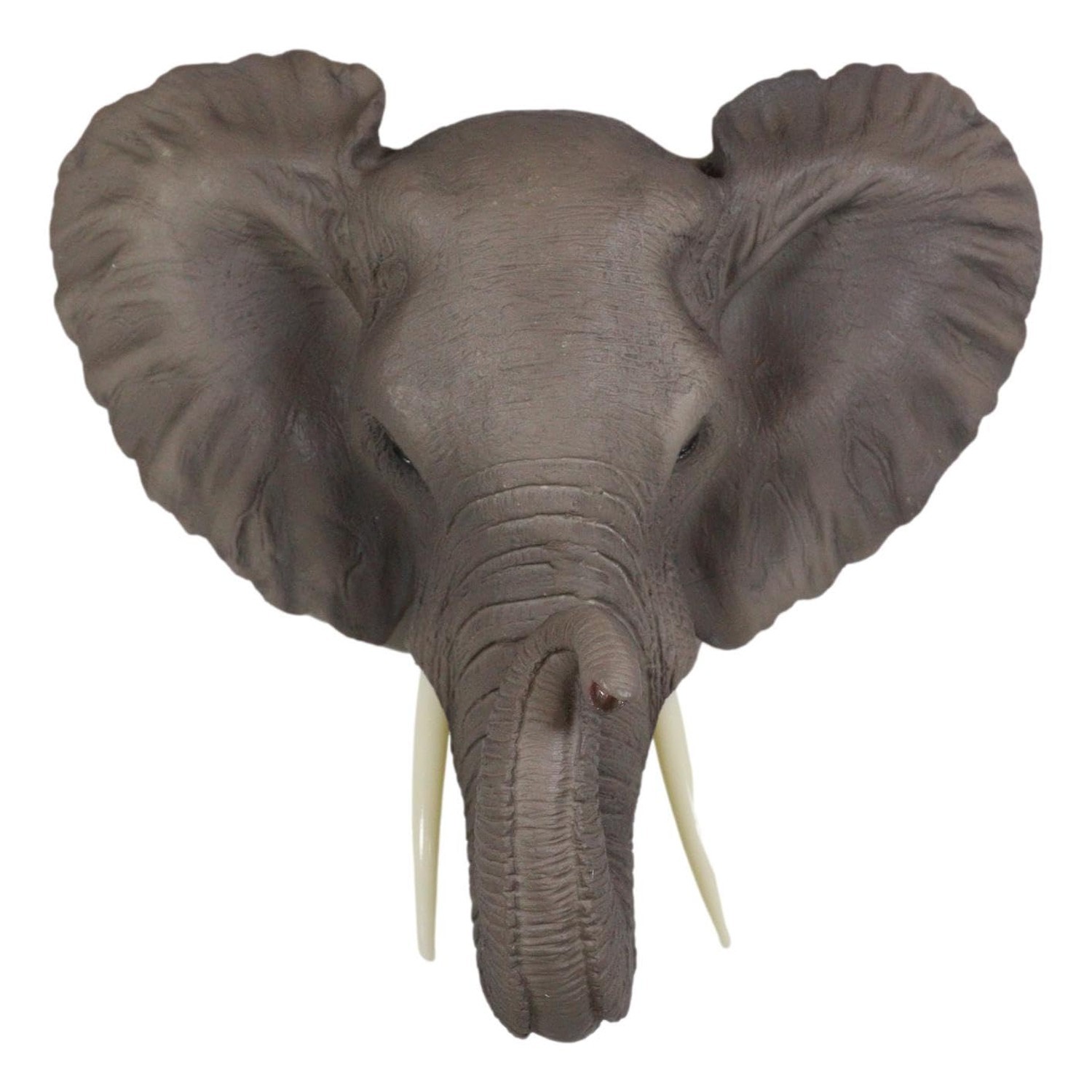 Ebros Safari African Bush Elephant With Trunk Up Wall Bust Sculpture 9\