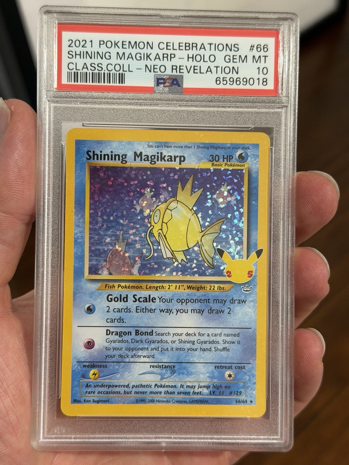 Pokémon 2021 Celebrations Classic Collection Shining Magikarp Holo 66/64 PSA 10