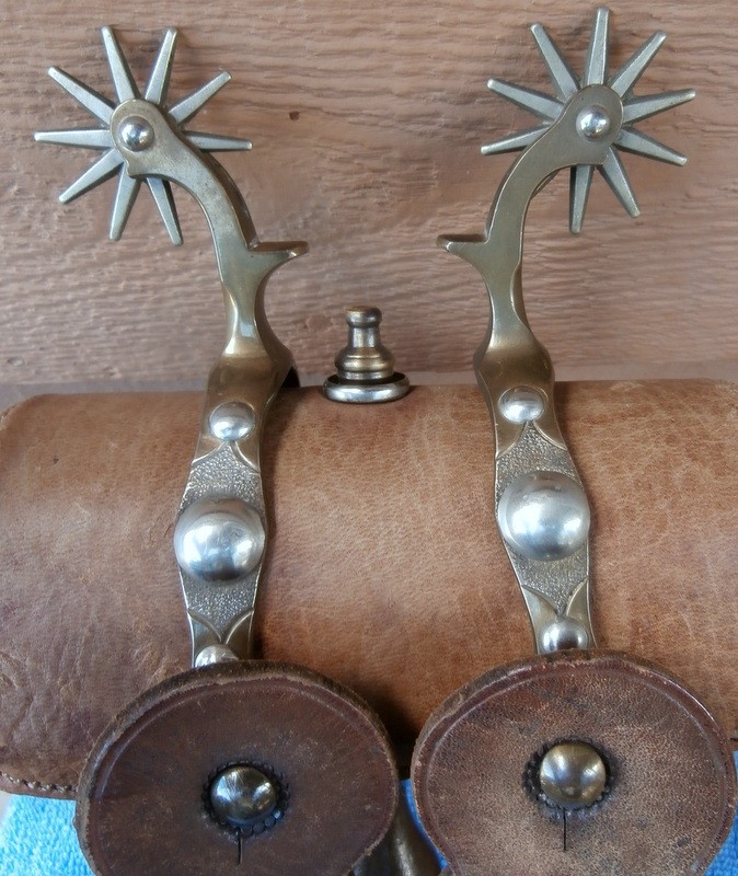Antique Nickel Dot August Buermann Hercules Bronze Spurs Collector Condition