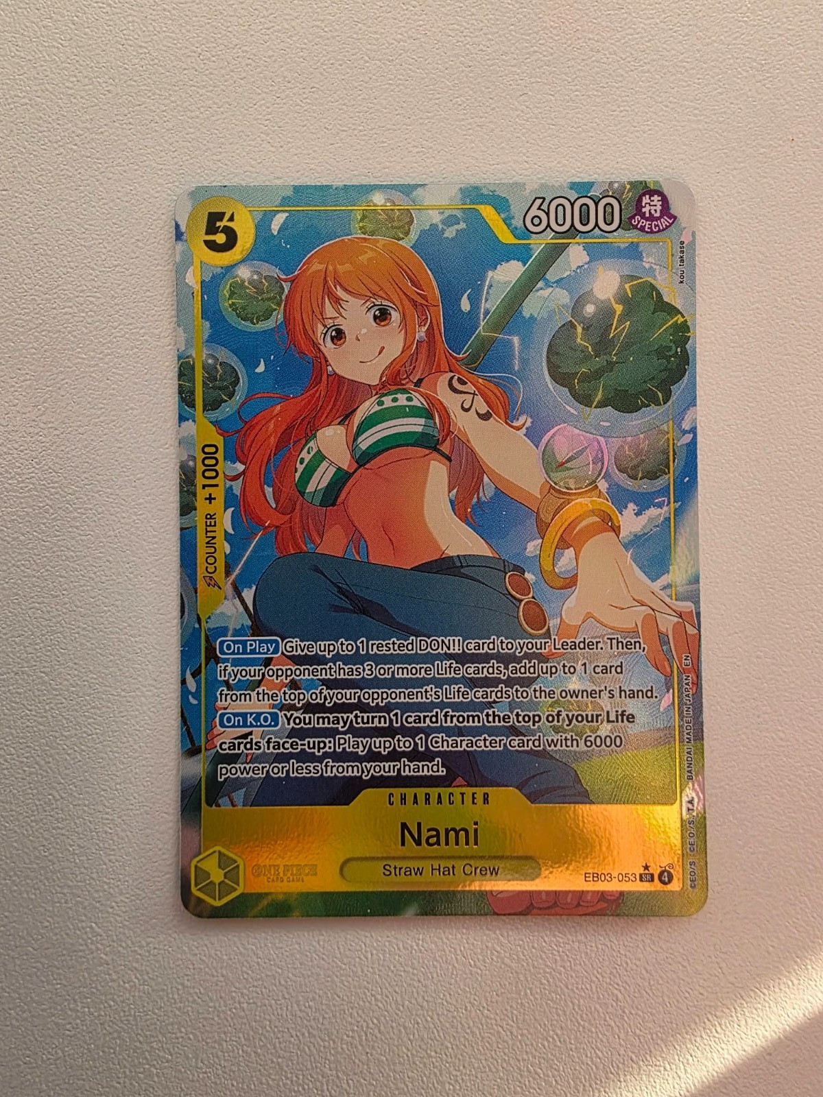 One Piece Card Game Nami EB03-053 Alternate Art Super Rare