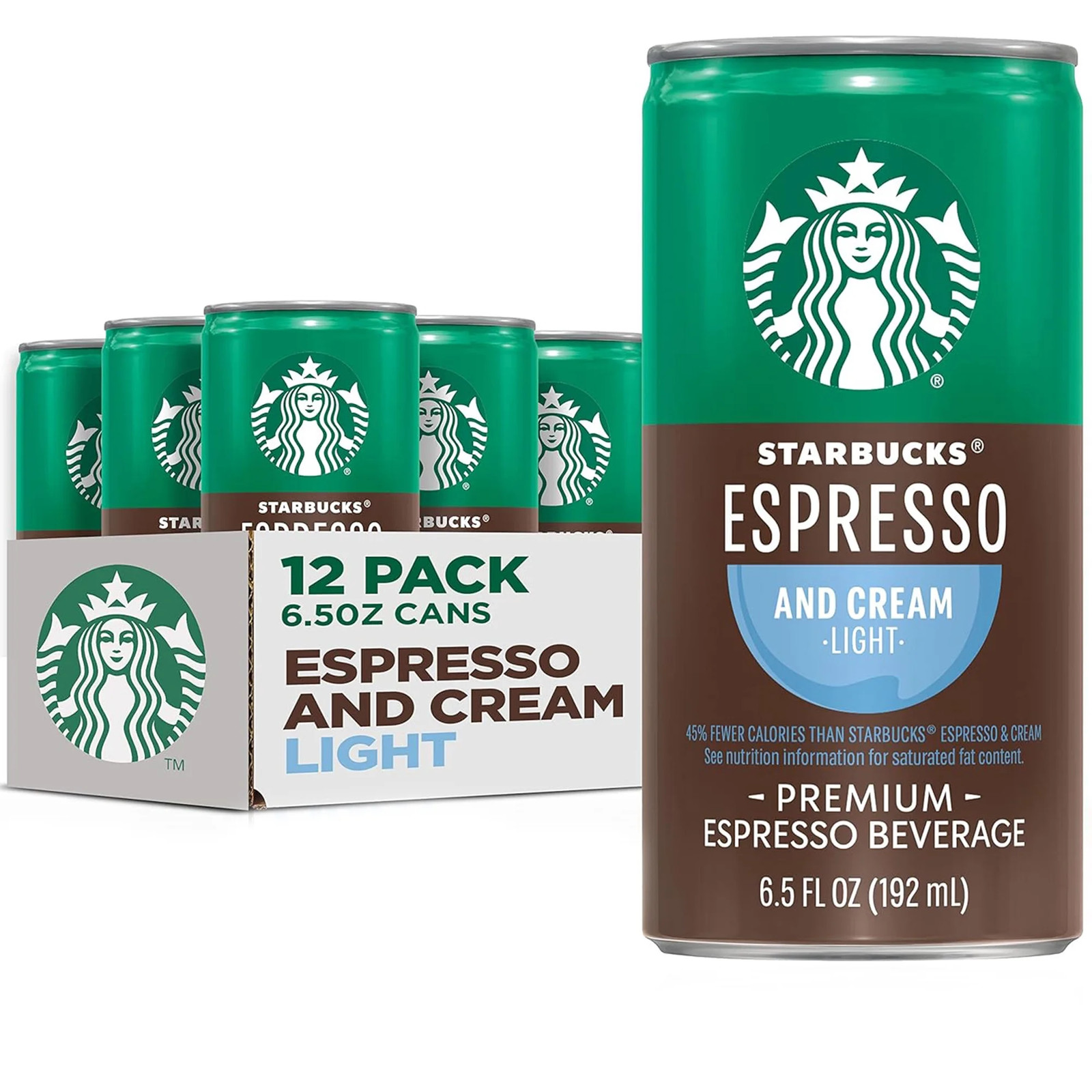 Starbucks Doubleshot Espresso & Cream Light Coffee Drink, 6.5 fl oz, 12 Pack Starbucks Doubleshot Espresso & Cream Light Coffee Drink, 6.5 fl oz, 12 Pack