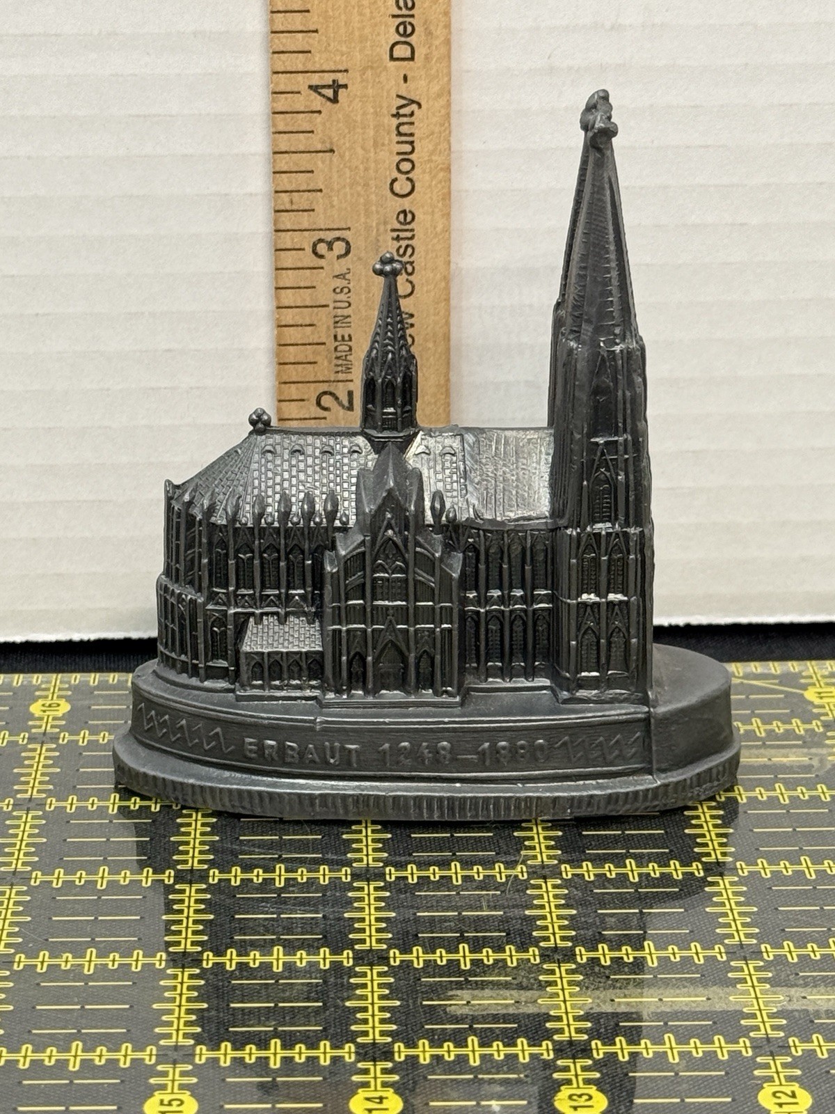 Cologne Cathedral Miniature Metal Pewter Kölner Dom Germany Gothic c1920s