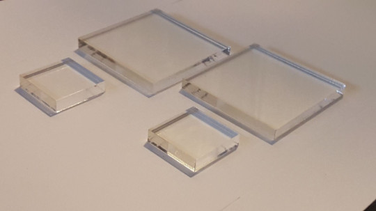 Clear Acrylic Square Bases Stands Mineral Collectible Mounting Display 1 2 3 4