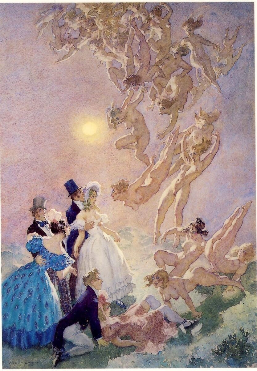 Norman Lindsay : Visitants From the Moon : Archival Quality Art Print 13\