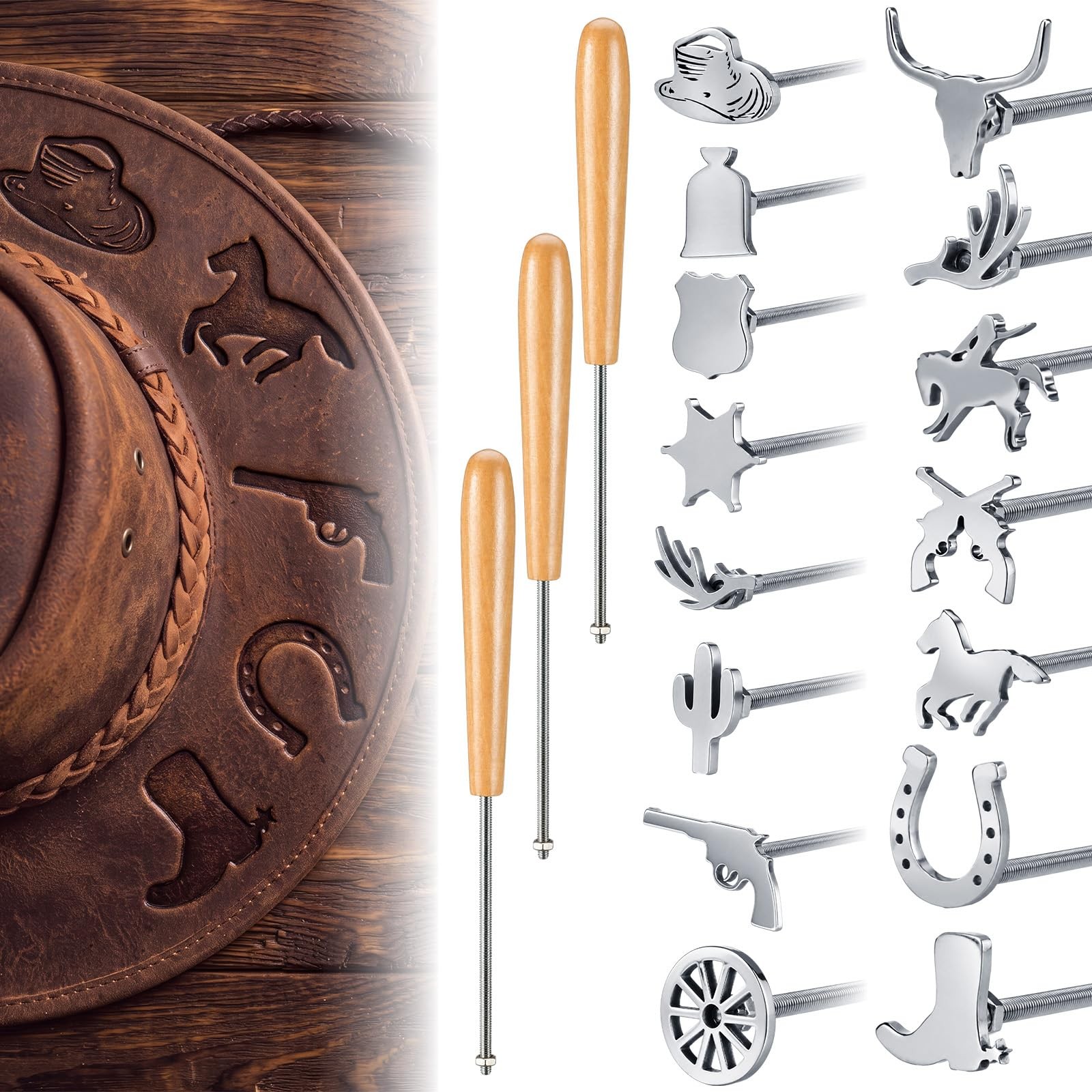 Shimeyao 18pcs Mini Western Branding Irons with Changeable Handle | Branding ...