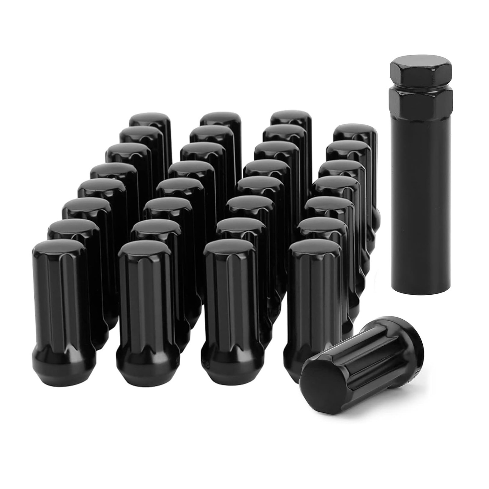 32pcs M14x1.5 Lug Nuts Spline Black, 14x1.5 Aftermarket Wheel Lug Nuts for F150 32pcs M14x1.5 Lug Nuts Spline Black, 14x1.5 Aftermarket Wheel Lug Nuts for F150