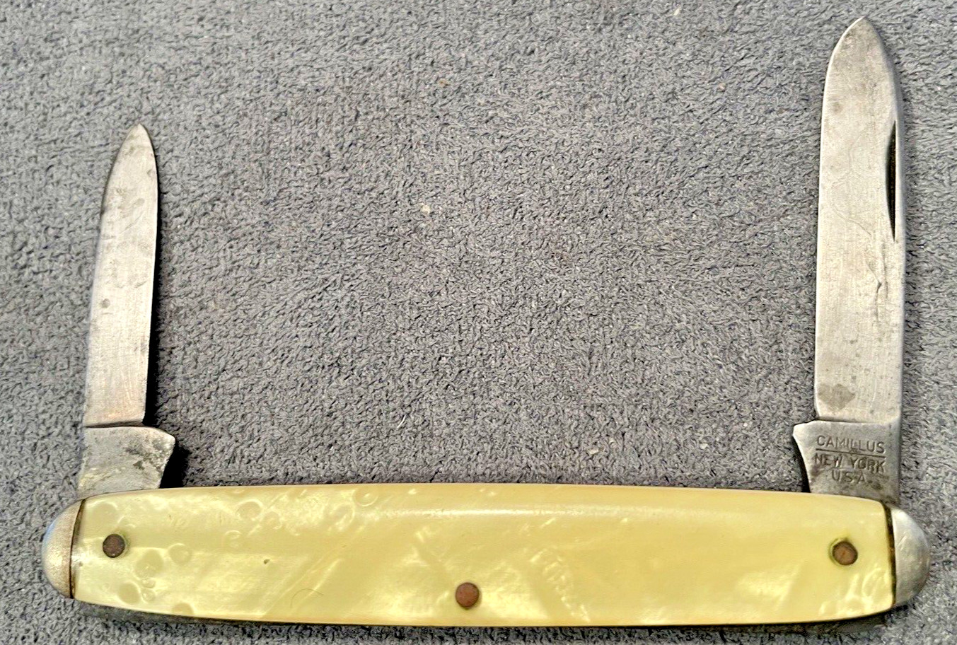 Vintage Camillus #42 2 blade Pen Knife cracked Ice Handle--140.24 Vintage Camillus #42 2 blade Pen Knife cracked Ice Handle--140.24
