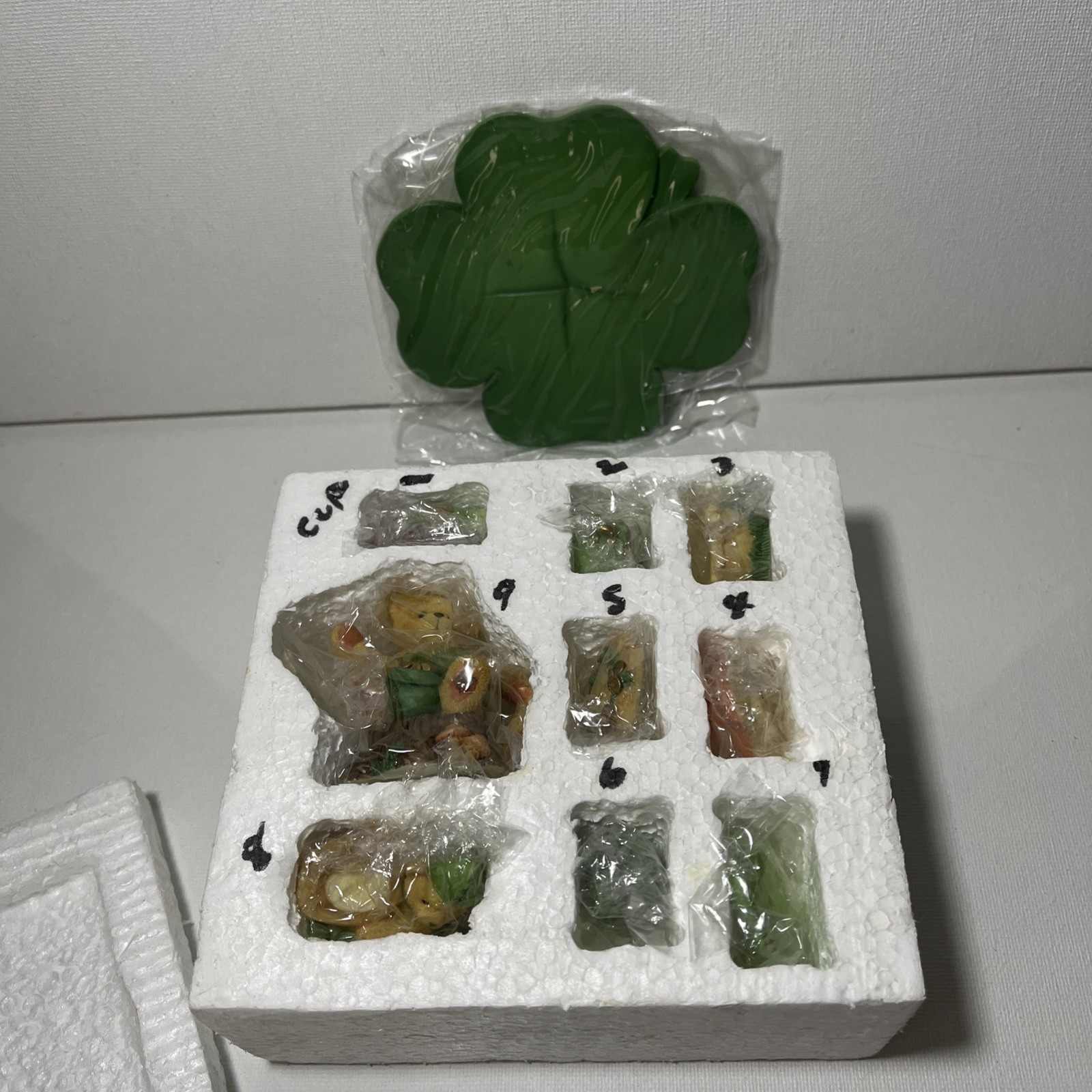 RARE Abbey Press Excl Cherished Teddies Mini Irish Tea Set 542105 St Patrick NEW
