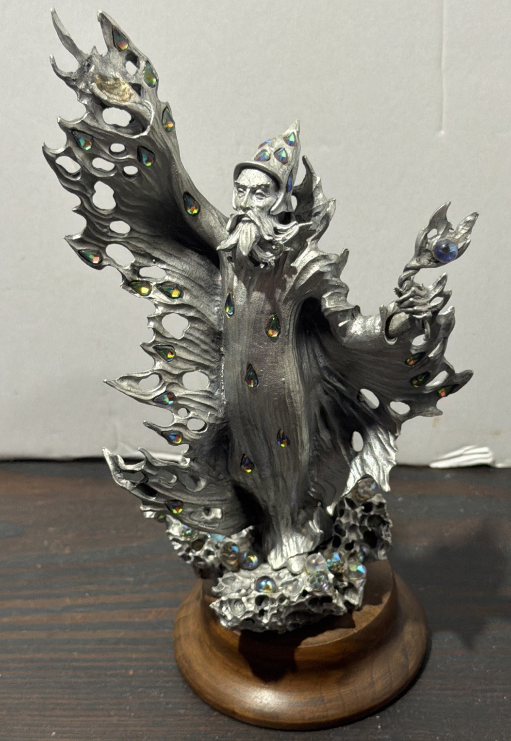 Vintage 1987 Perth Pewter Fire Wizard James Lane Casey Statue 1143/2500