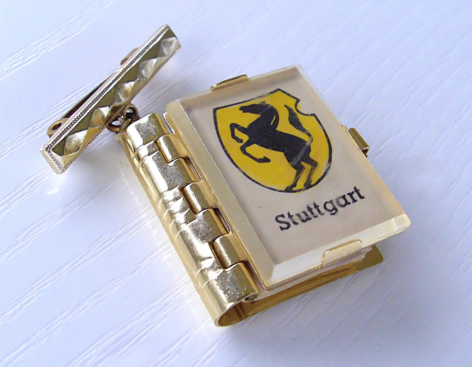 Vintage 1940s Stuttgart German Leporello Photo Album Pin Allied Occupation Book