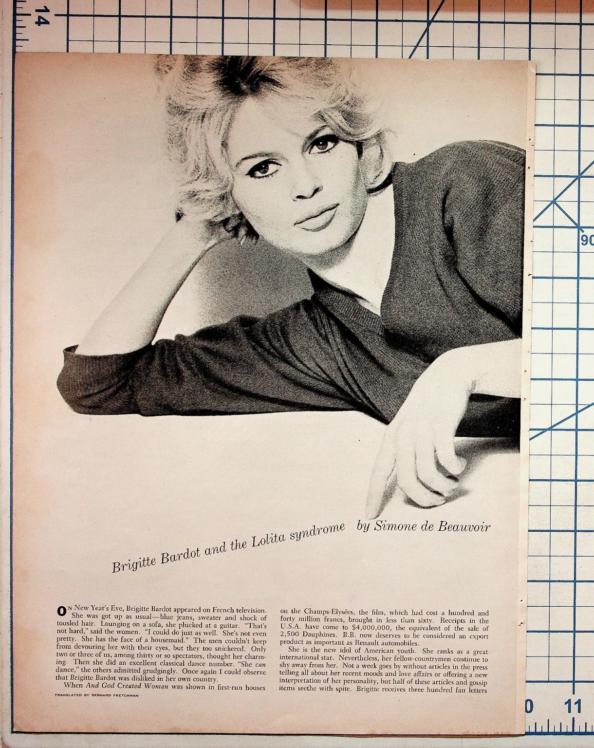 Brigitte Bardot & Lolita Syndrome Simone de Beauvoir 1959 Esquire Article