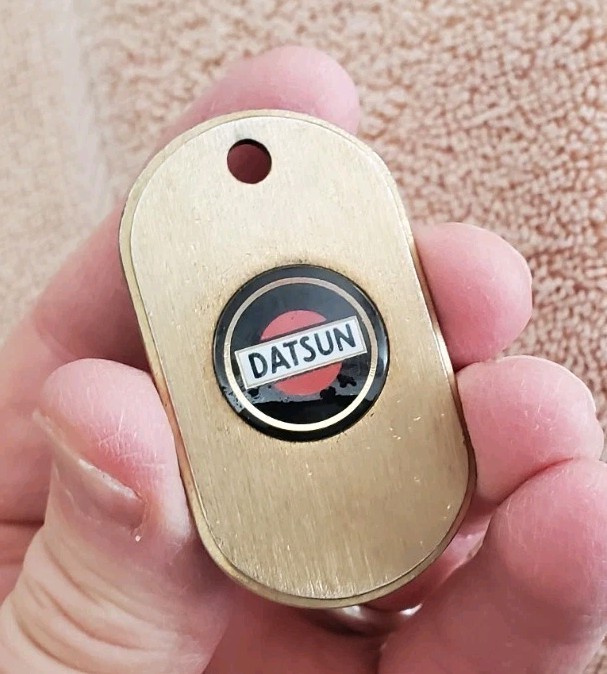 Vintage 1970's Datsun Keychain Automotive Dealer Promo Enameled Metal Key Fob Vintage 1970's Datsun Keychain Automotive Dealer Promo Enameled Metal Key Fob