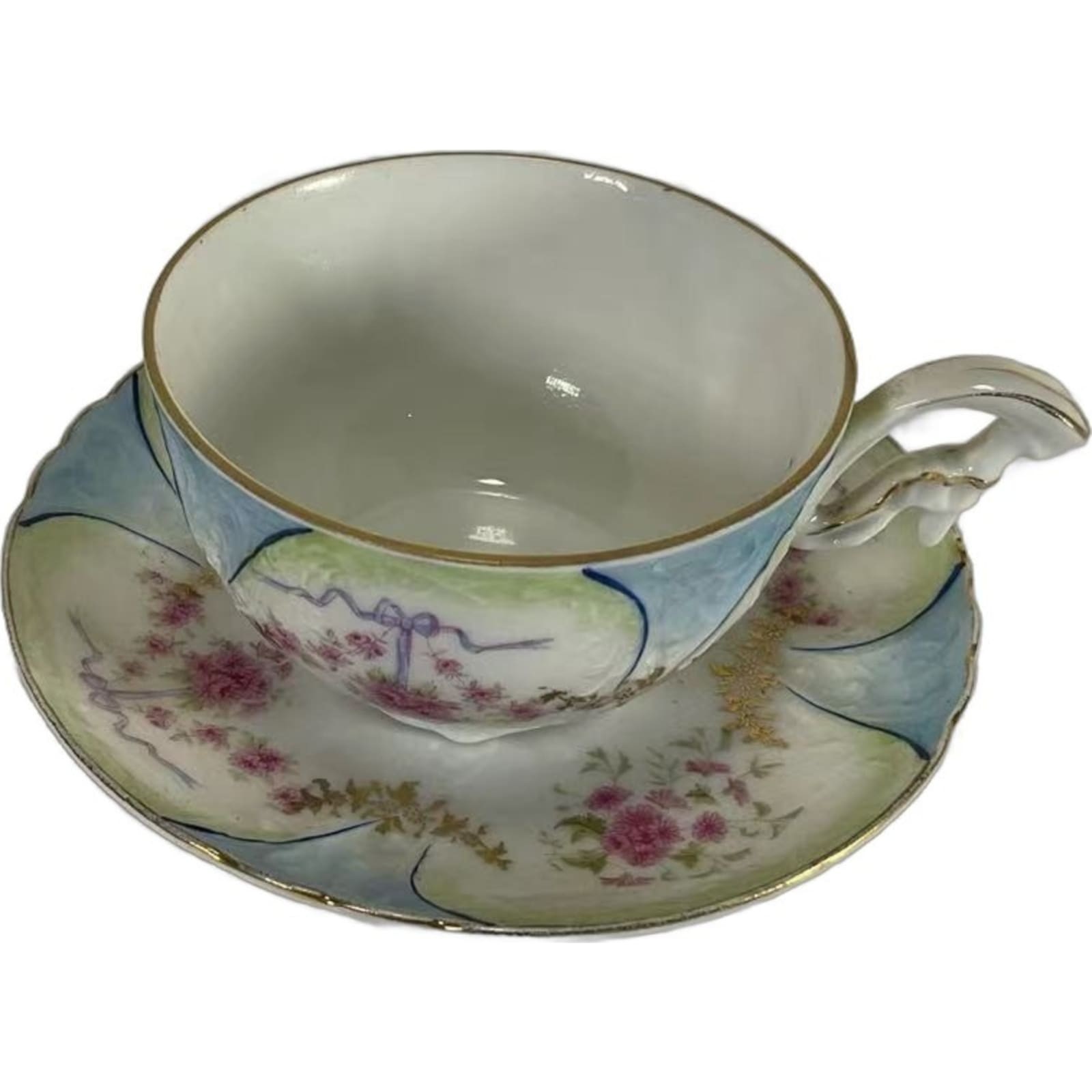 Antique C.T.Germany Porcelain Teacup and Saucer Gold Trim Circa 1900 Gilded