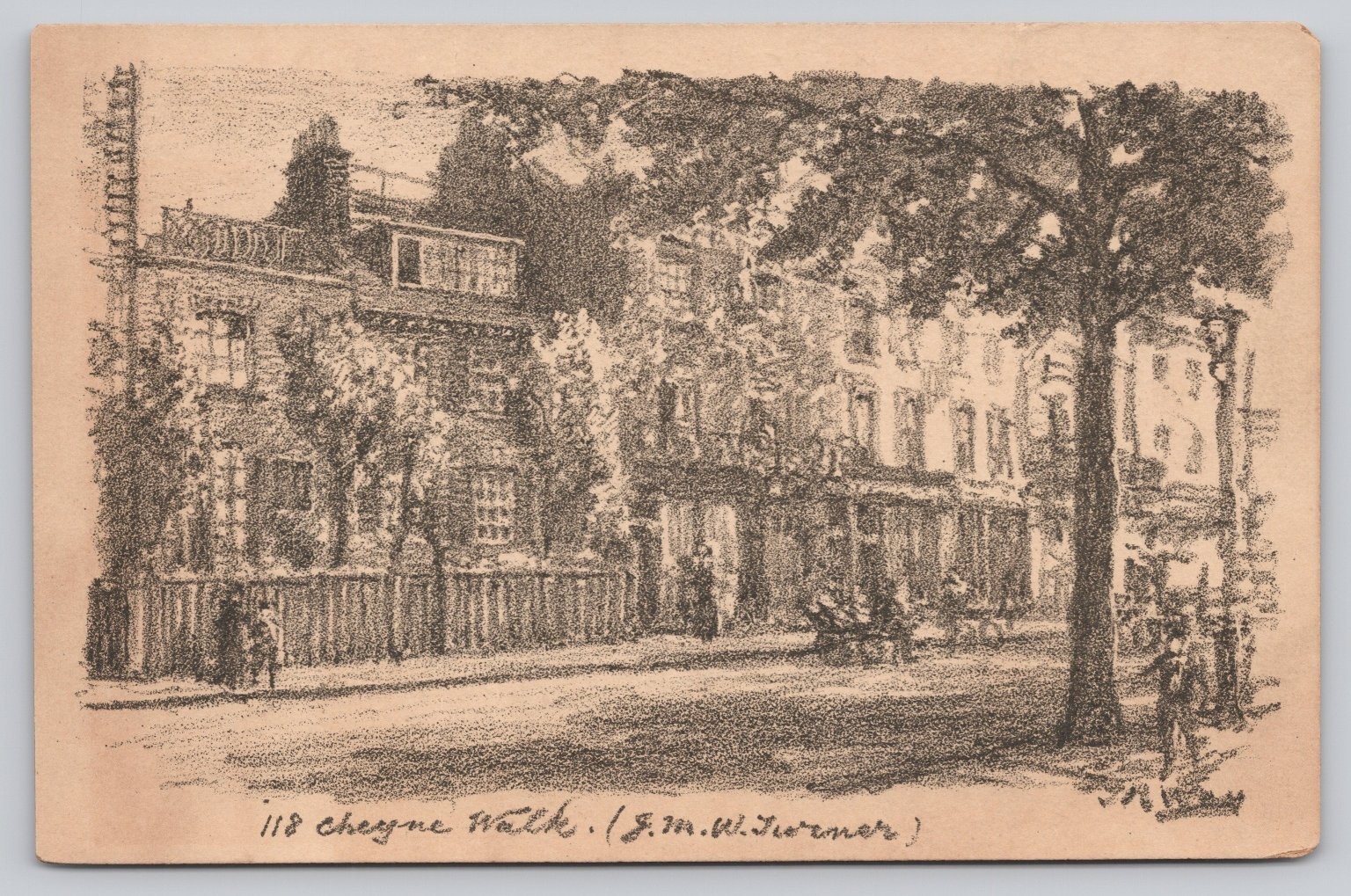 Cheyne Walk Chelsea London J.M.W. Turner Home Sketch Postcard Old London Series Cheyne Walk Chelsea London J.M.W. Turner Home Sketch Postcard Old London Series