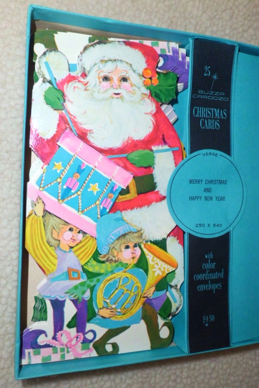 18 Vintage Christmas Cards Envelopes Buzza Cardozo Santa Claus 1960s