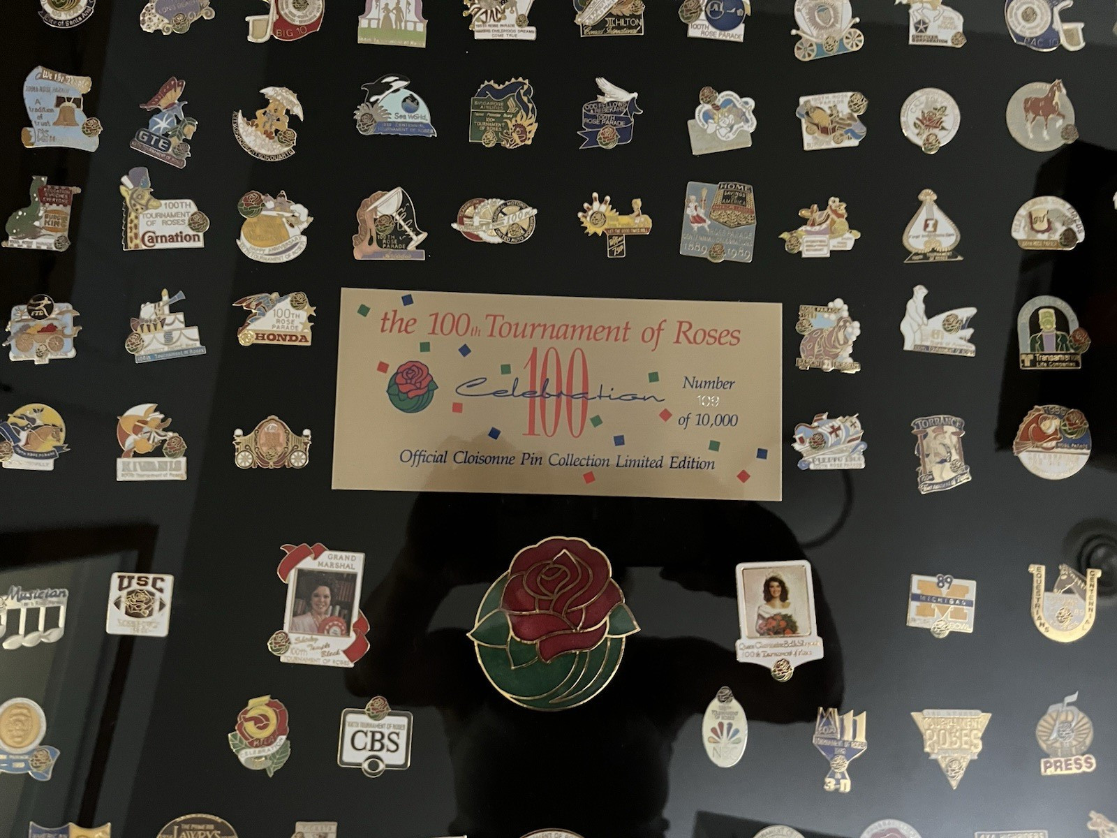 96th-100th Tournament of Roses Cloisonne Pin Sets Matching #109 COA Boxed