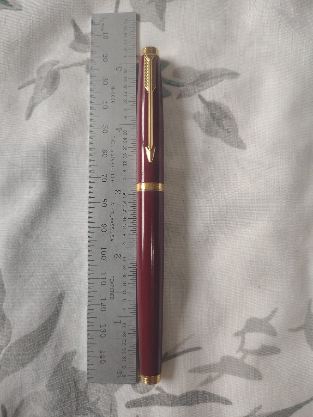 Parker 75 Glossy Bordeaux Extra Fine 18k Gold Nib Fountain Pen Made In France 