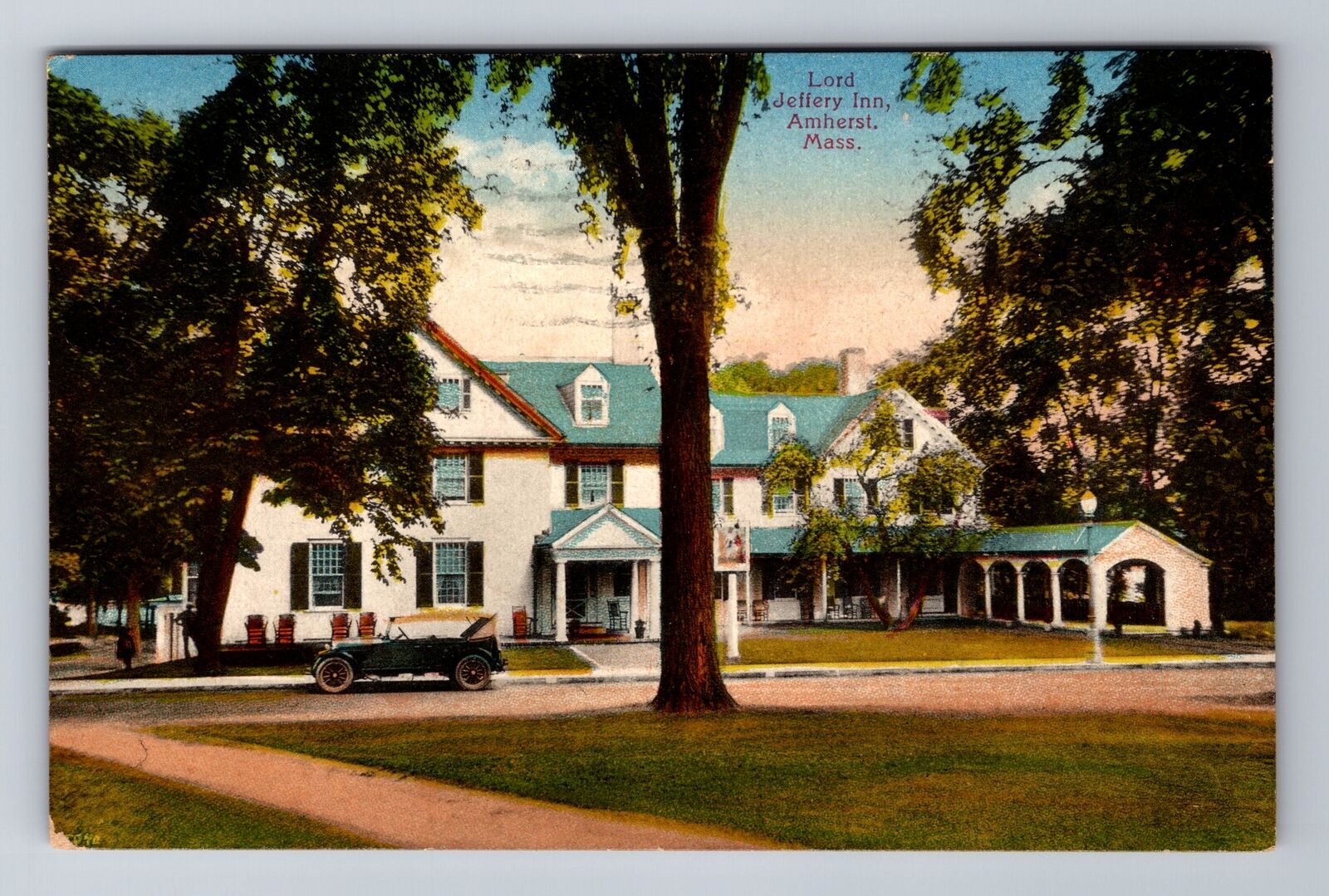 Amherst MA-Massachusetts, Lord Jeffery Inn, Antique Vintage c1929 Postcard