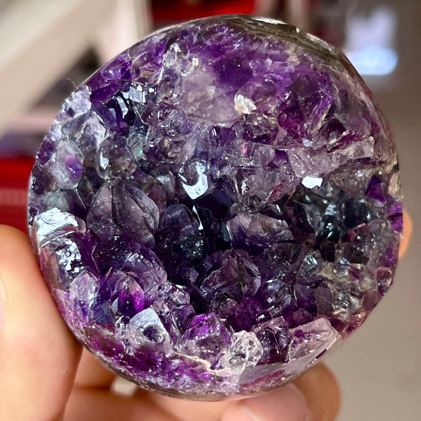 362G Natural Amethyst geode quartz cluster crystal specimen Healing