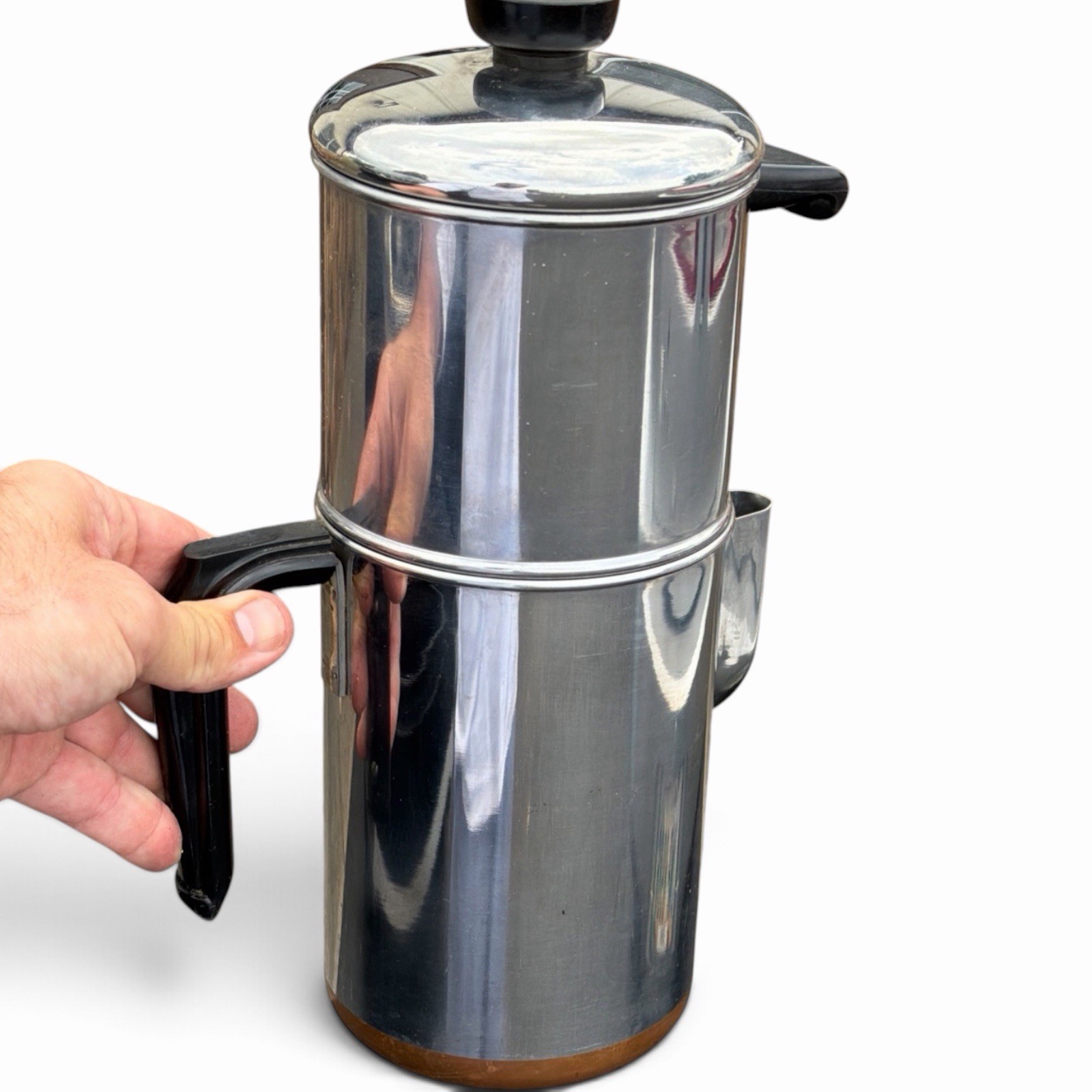 Revere Ware 8 Cup Drip-O-Lator Stove Top Stainless Steel Coffee Pot Complete VG+ Revere Ware 8 Cup Drip-O-Lator Stove Top Stainless Steel Coffee Pot Complete VG+