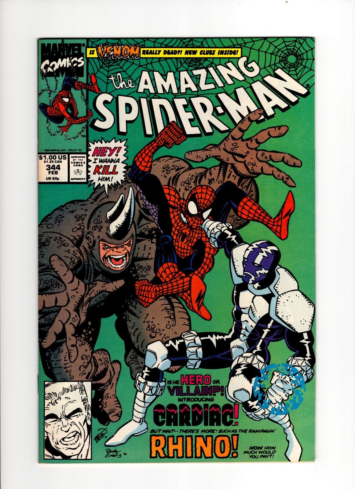 AMAZING SPIDER-MAN #344 (1991): Key- 1st Cletus Cassidy: High Grade