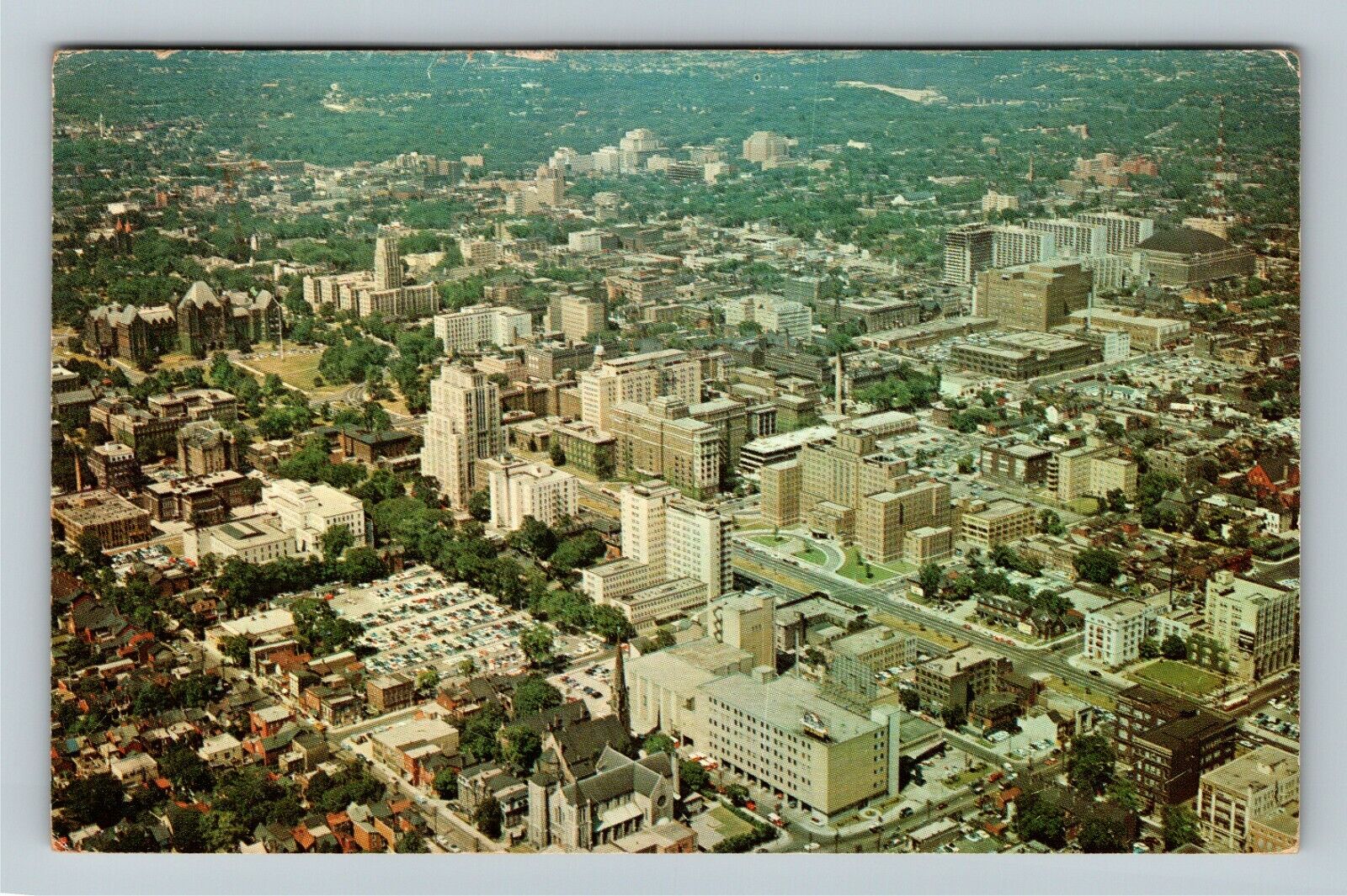 Toronto ON-Ontario Canada Aerial View Of University Avenue Vintage Postcard